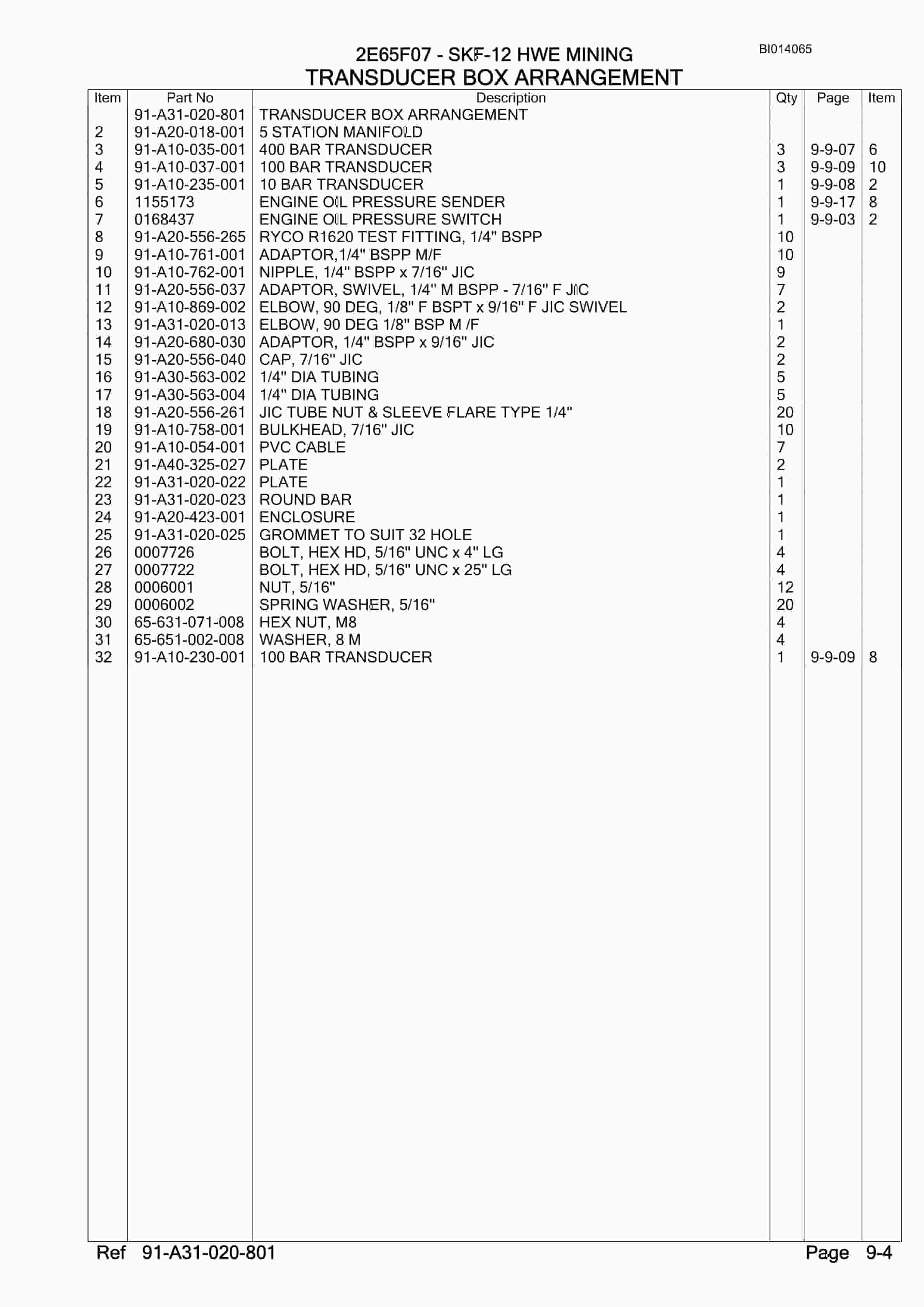 Bucyrus SKF-12 Infinity Blasthole Drill Parts Manual BI014065-5