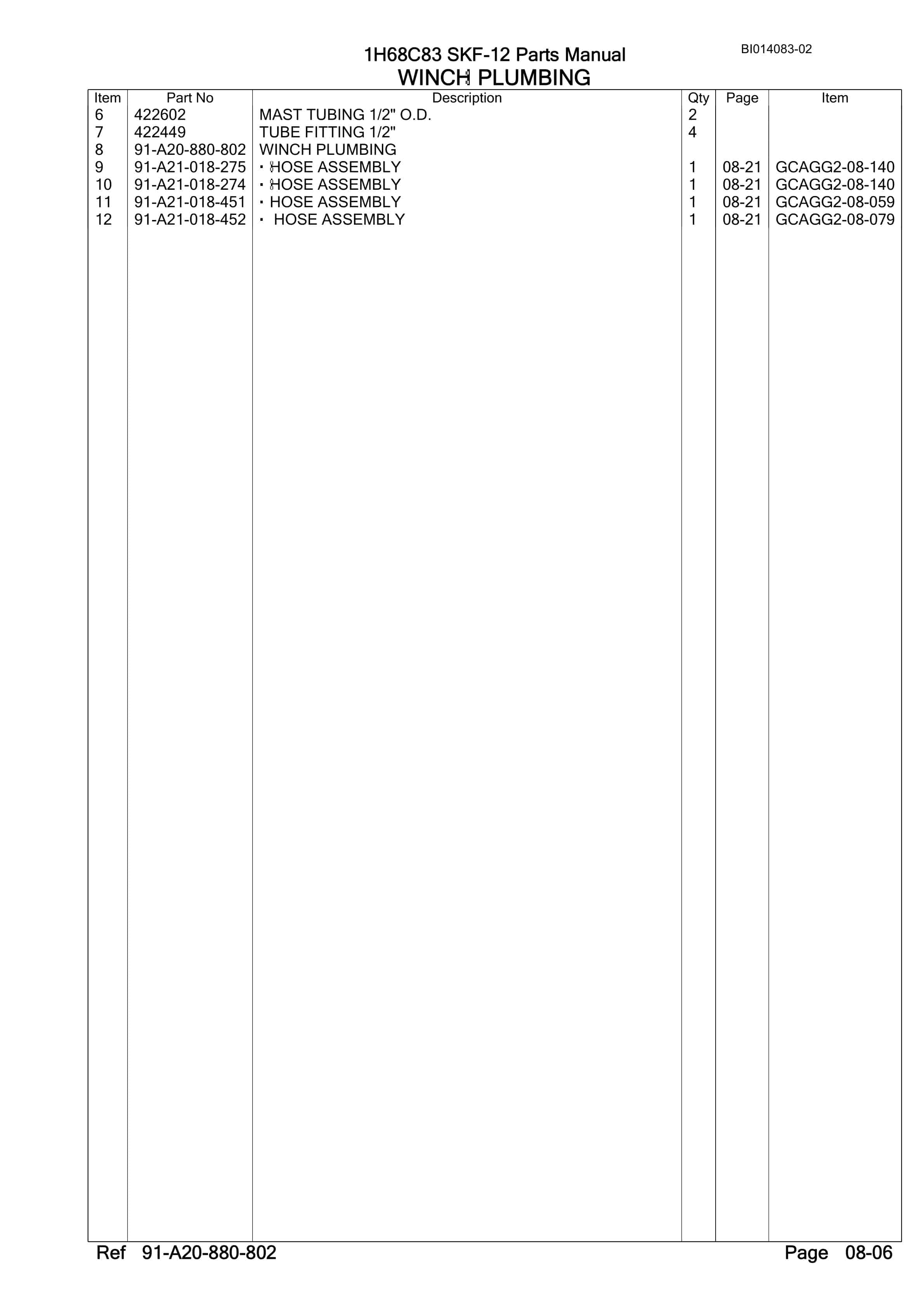 Bucyrus SKF-12 Infinity Blasthole Drill Parts Manual BI014083-02-3