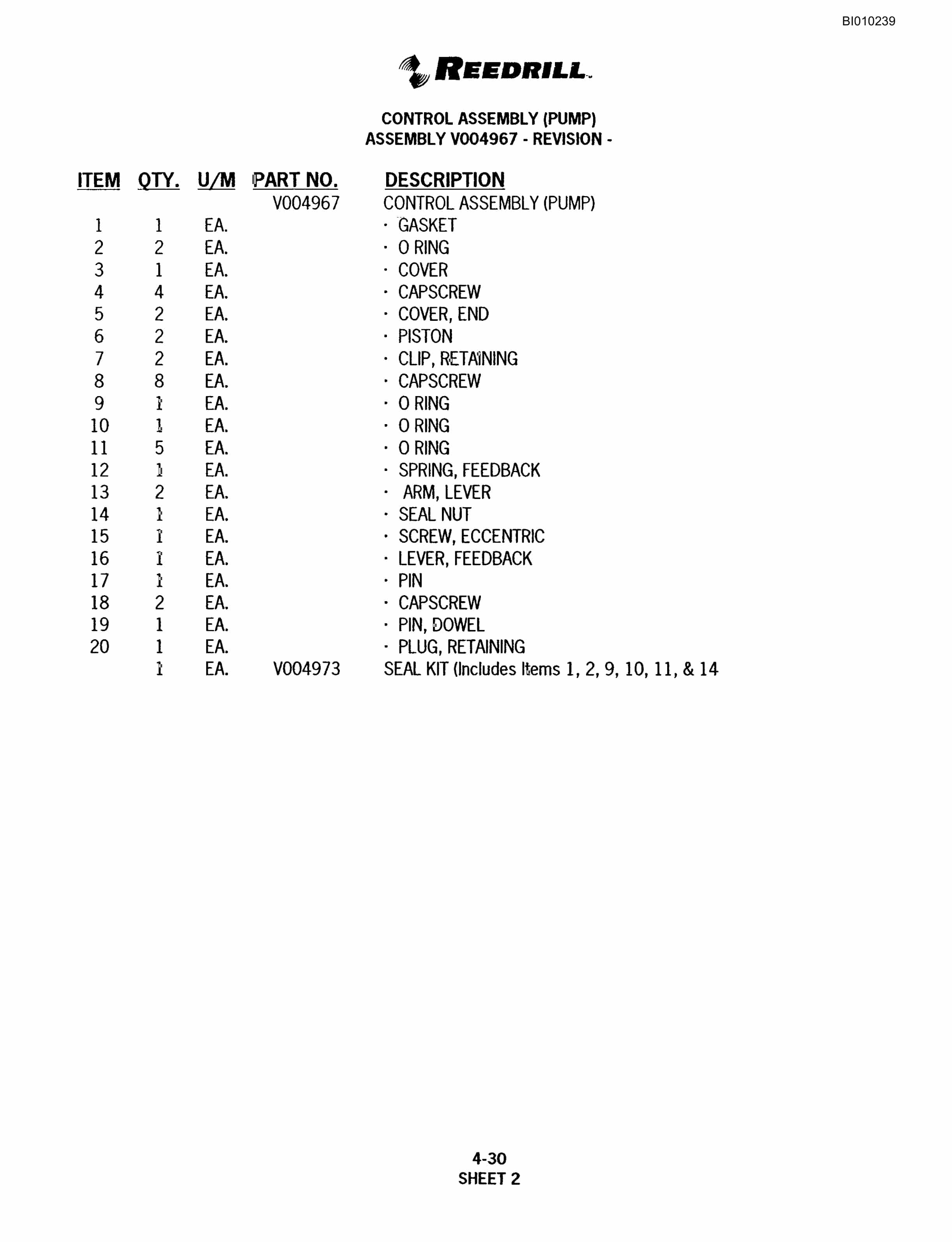 Bucyrus SKF Infinity Blasthole Drill Parts Catalog BI010239-2