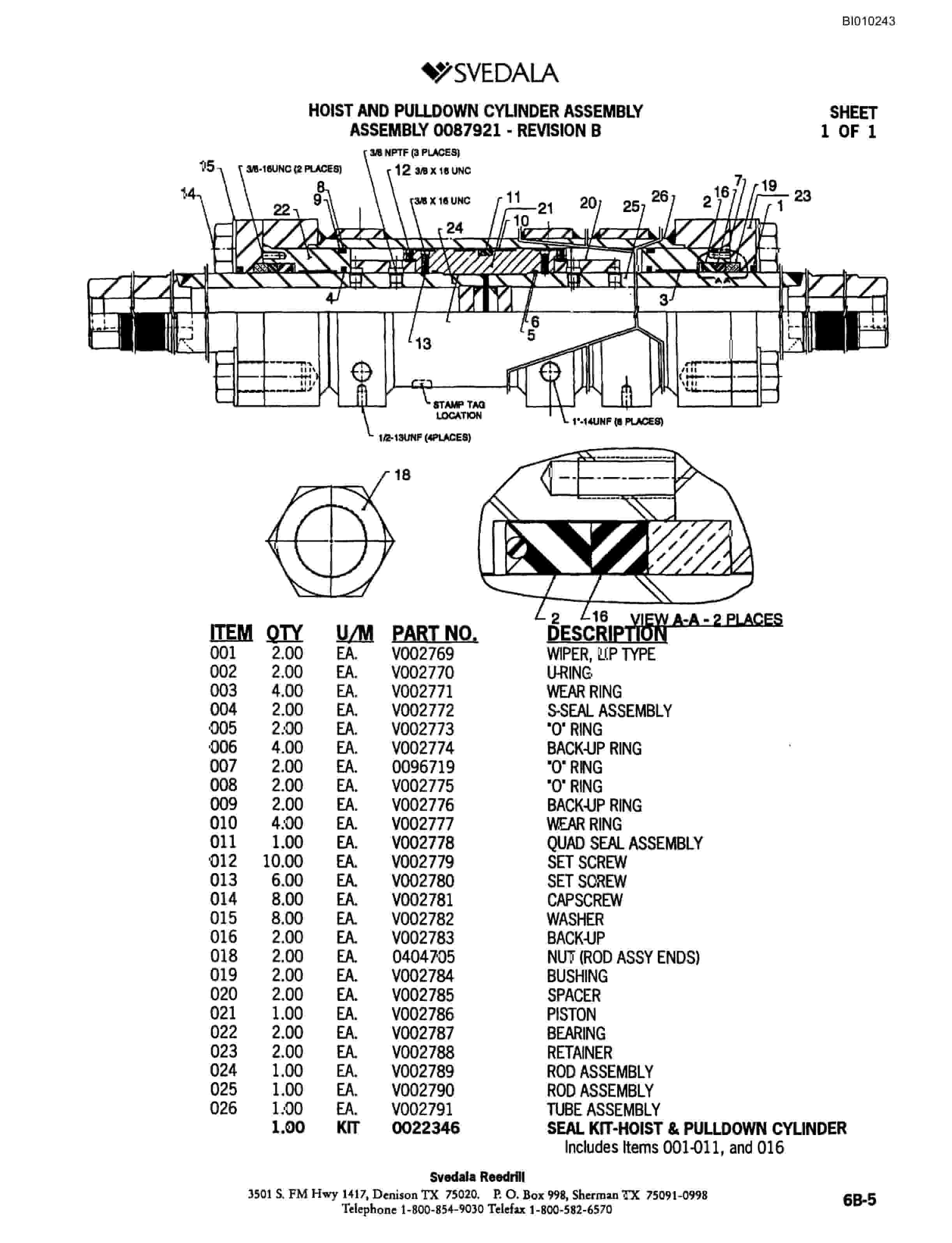 Bucyrus SKF Infinity Blasthole Drill Parts Catalog BI010243-2