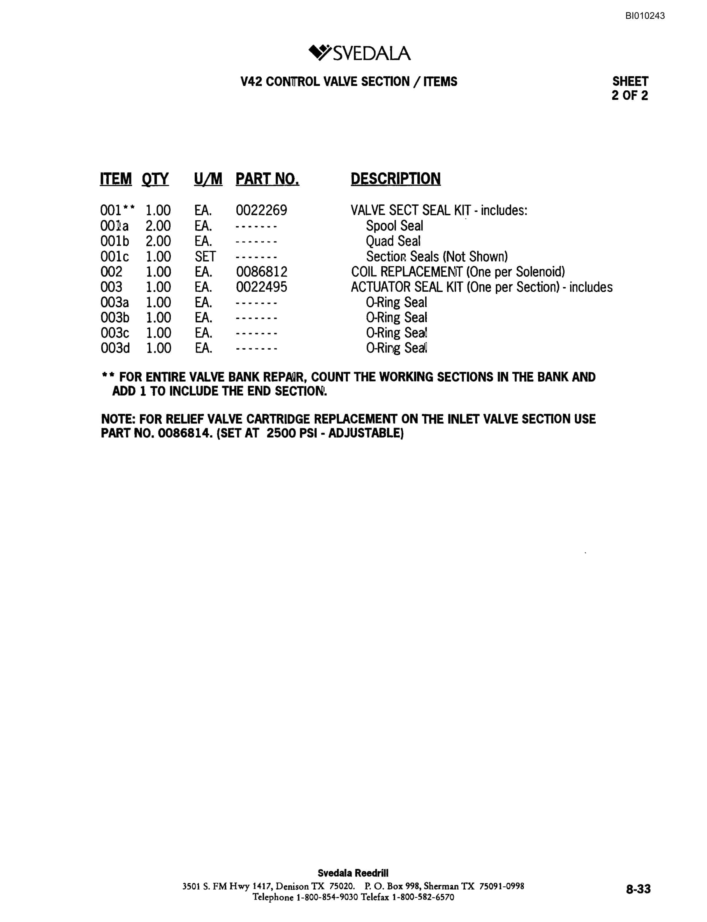 Bucyrus SKF Infinity Blasthole Drill Parts Catalog BI010243-4