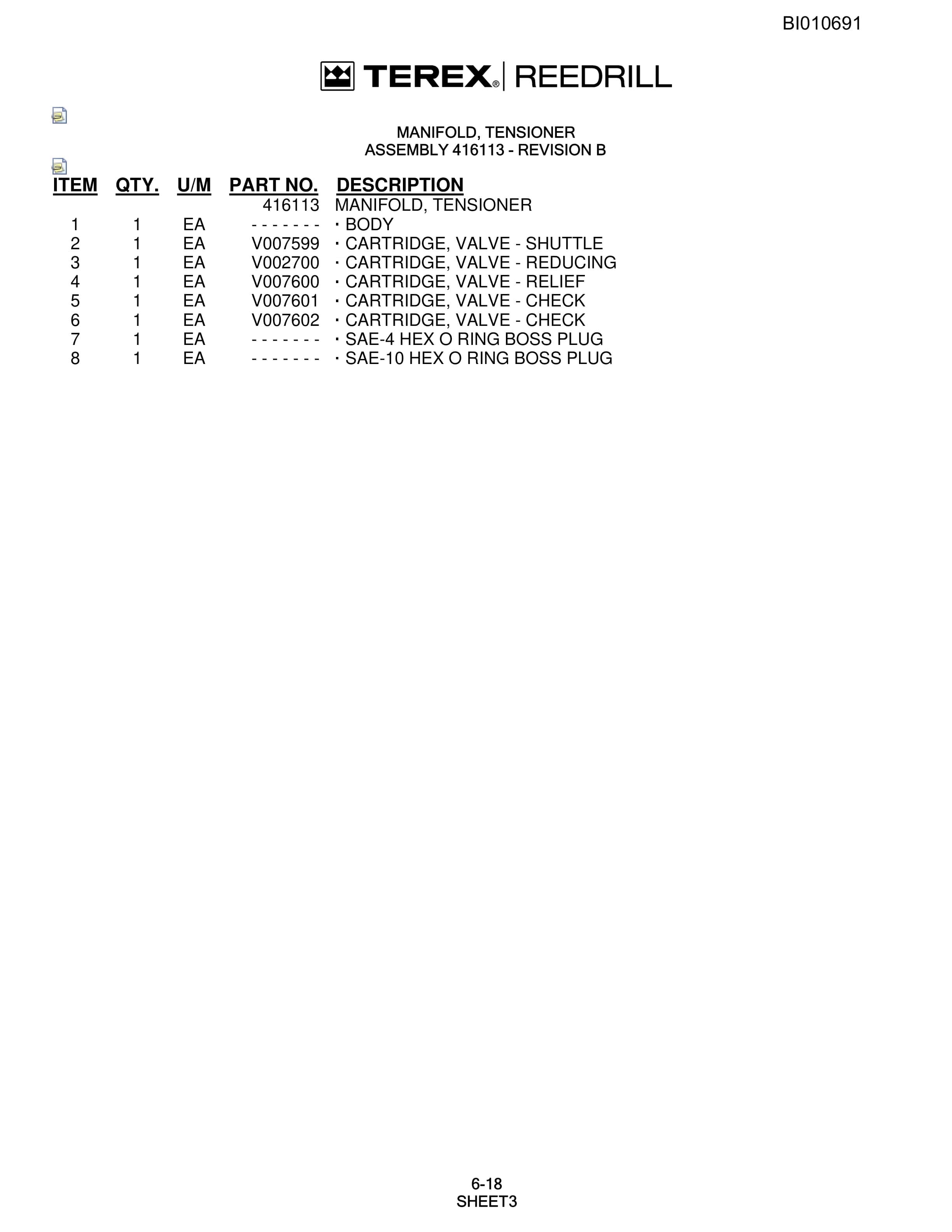 Bucyrus SKF Infinity Blasthole Drill Parts Catalog BI010691-3
