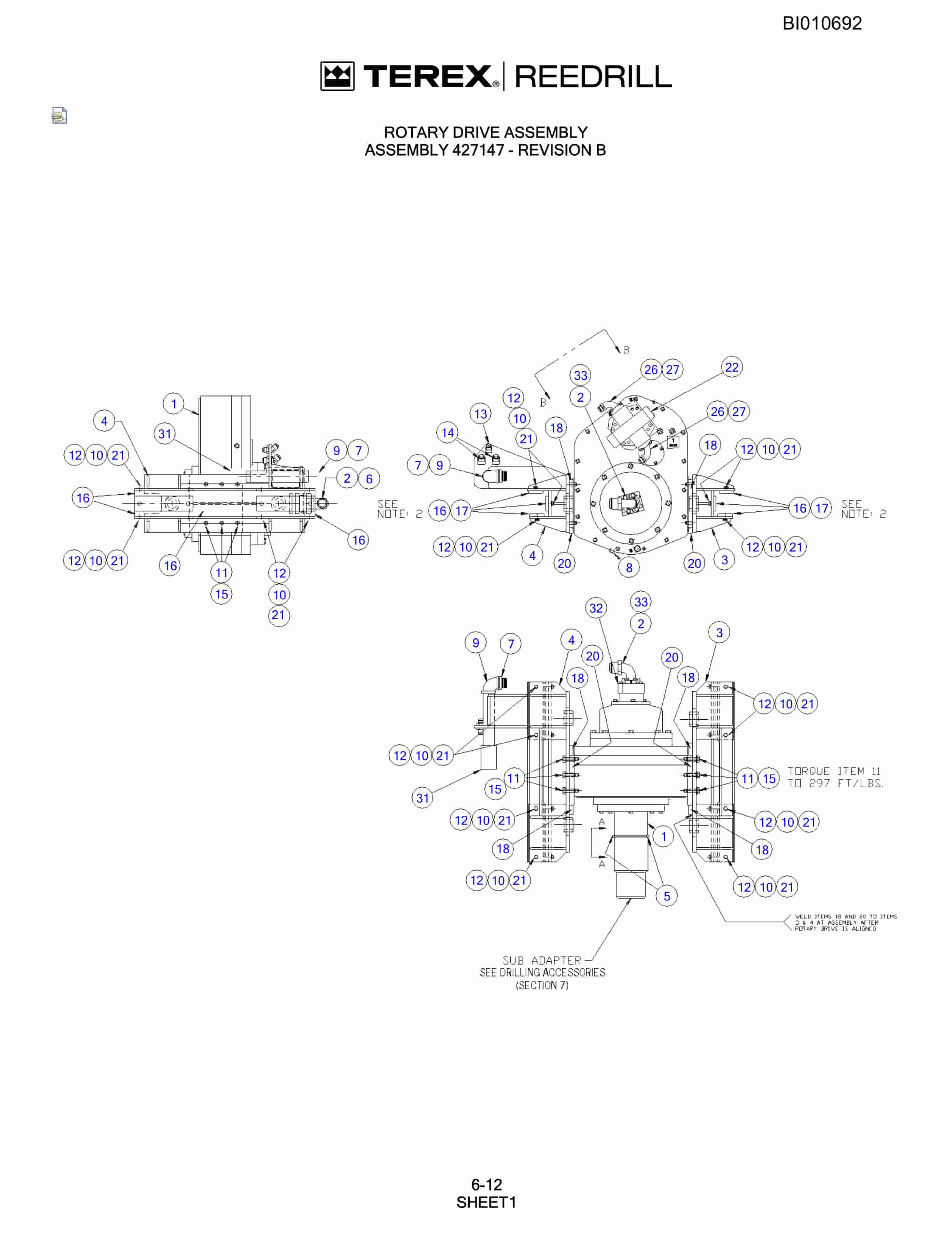 Bucyrus SKF Infinity Blasthole Drill Parts Catalog BI010692-3