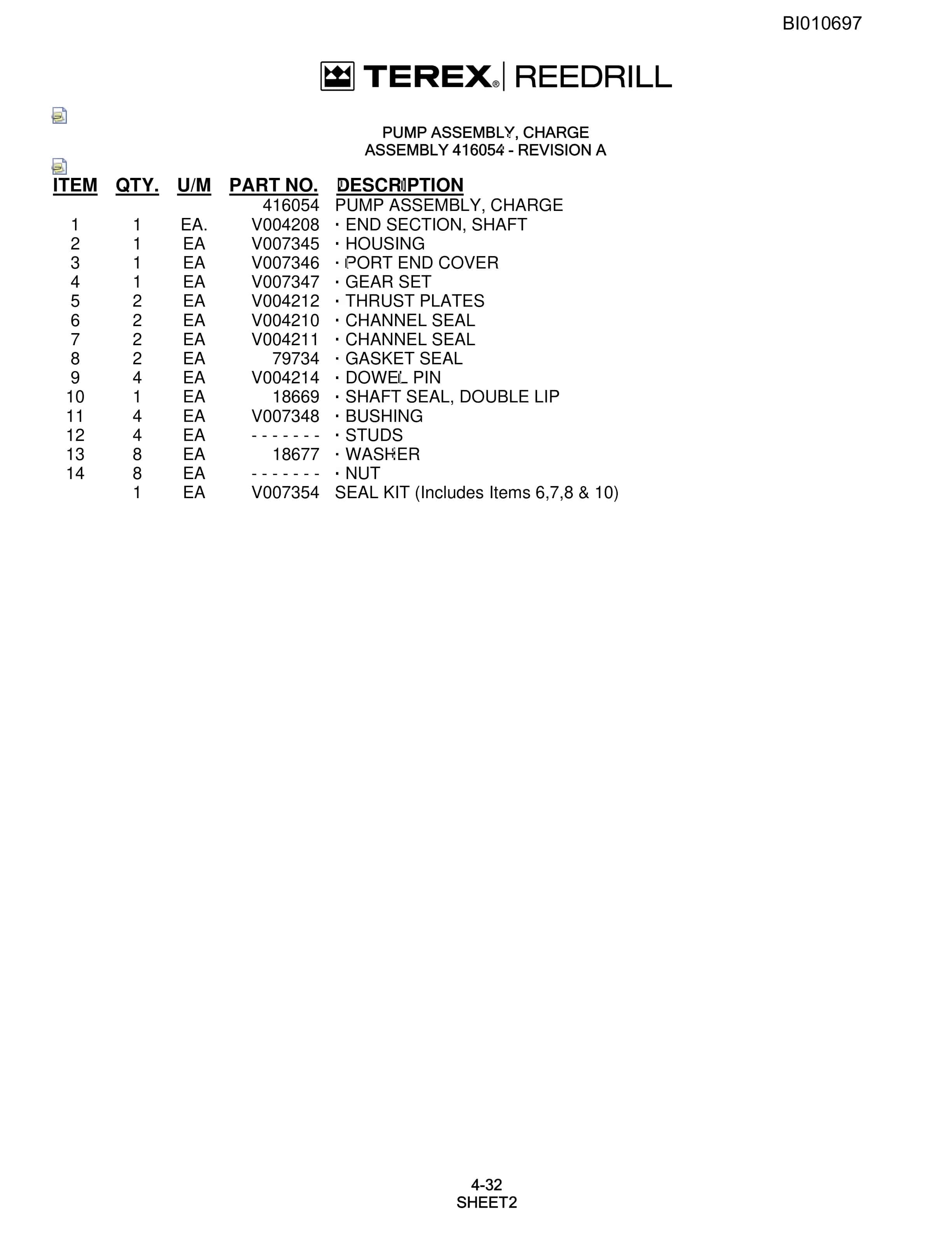 Bucyrus SKF Infinity Blasthole Drill Parts Catalog BI010697-2