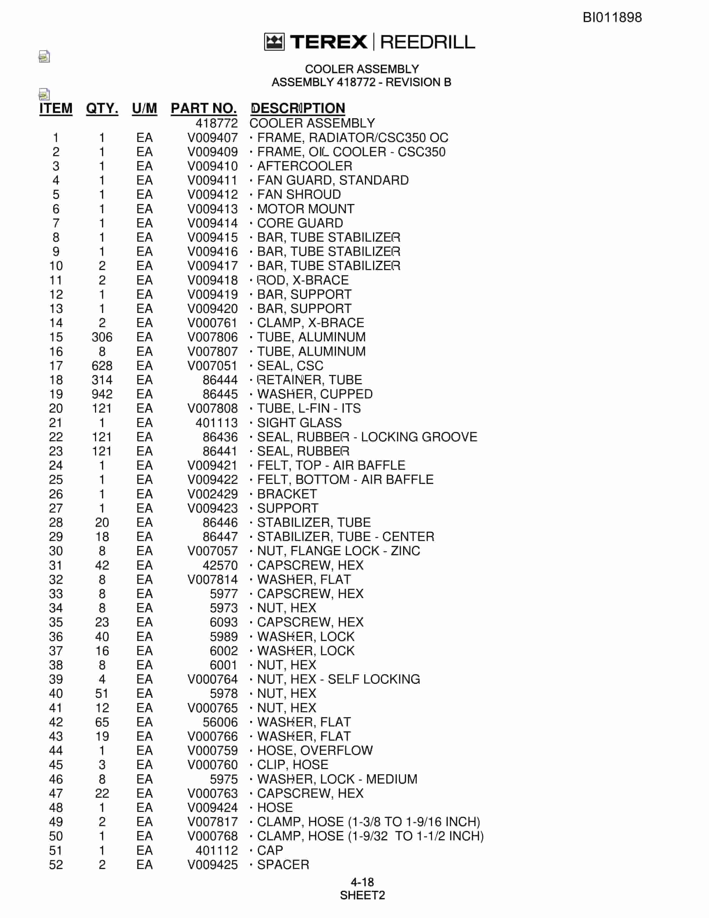 Bucyrus SKF Infinity Blasthole Drill Parts Catalog BI011898-2