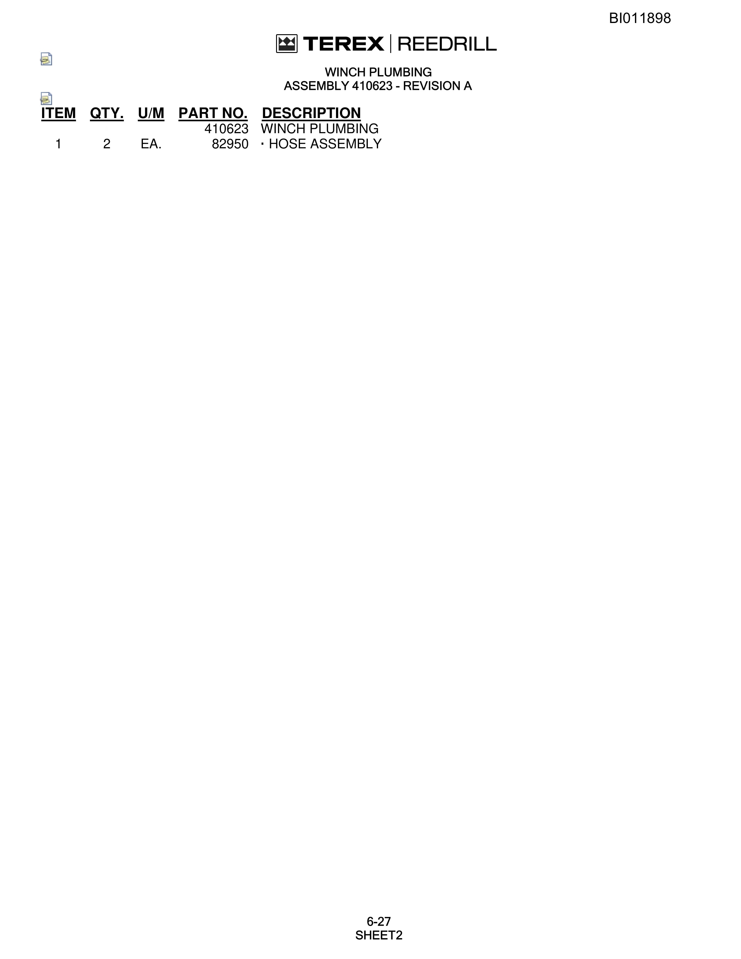 Bucyrus SKF Infinity Blasthole Drill Parts Catalog BI011898-4