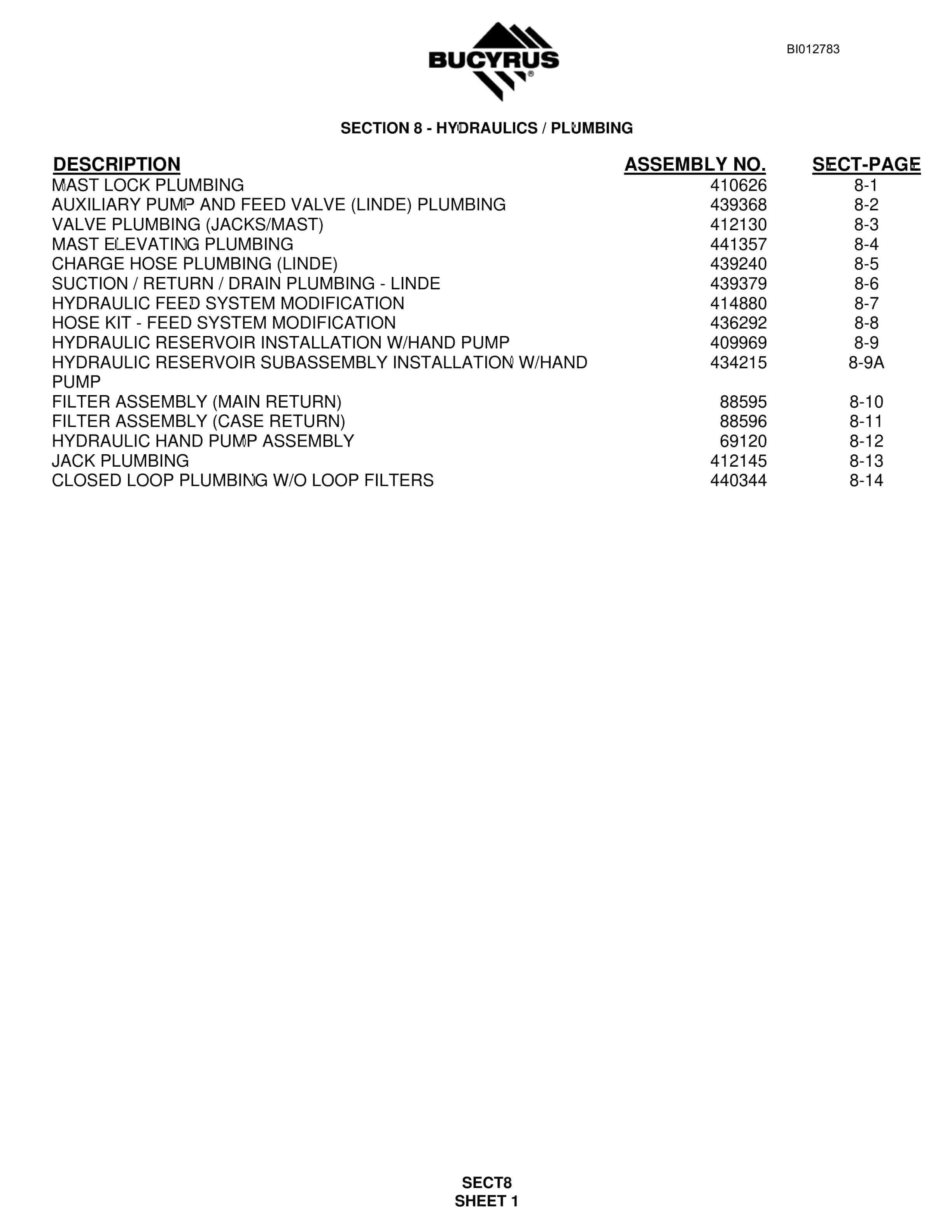 Bucyrus SKF Infinity Blasthole Drill Parts Manual BI012783 5 Bucyrus SKF Infinity Blasthole Drill Parts Manual BI012783 - Image 5