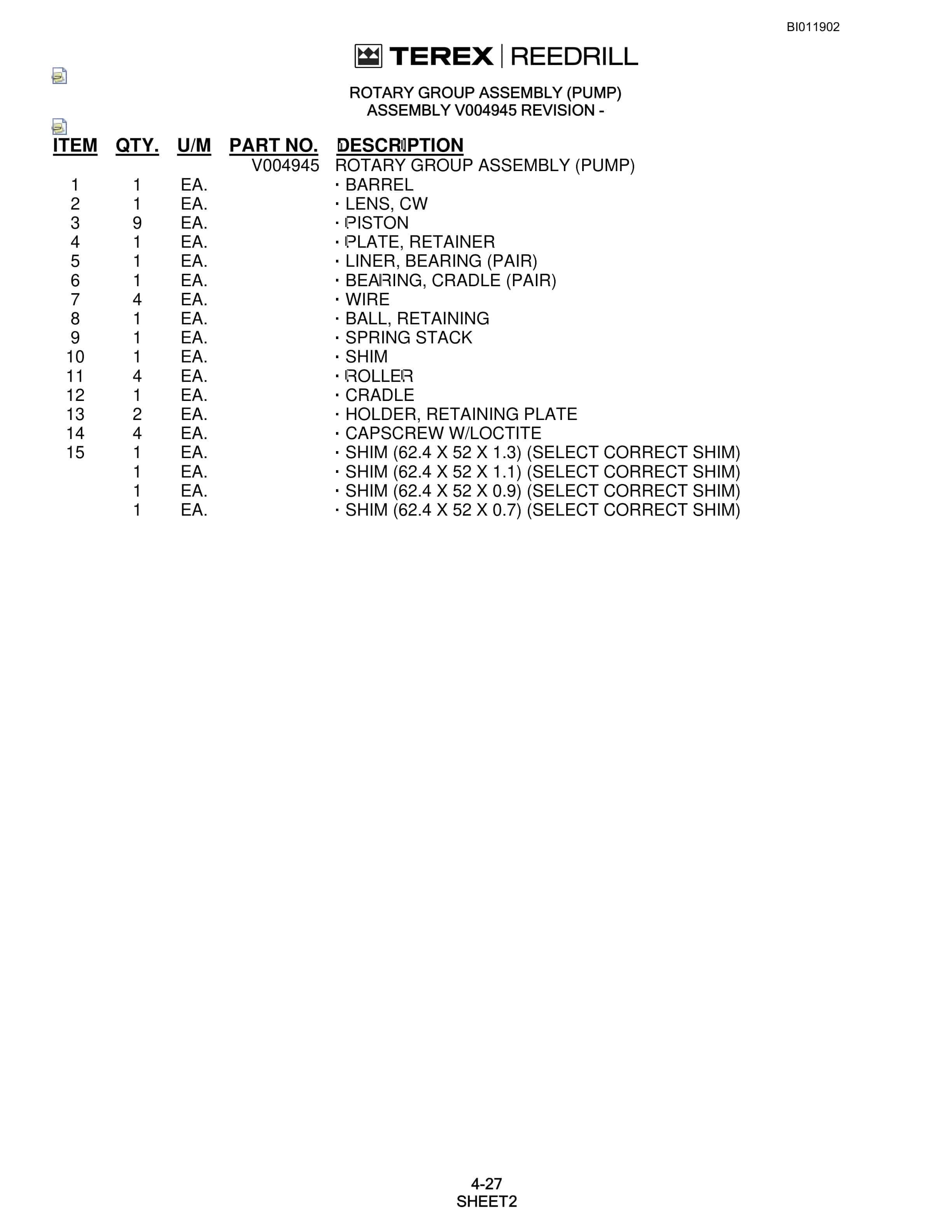 Bucyrus SKF Infinity Blasthole Drill Technical Manual BI011902-2