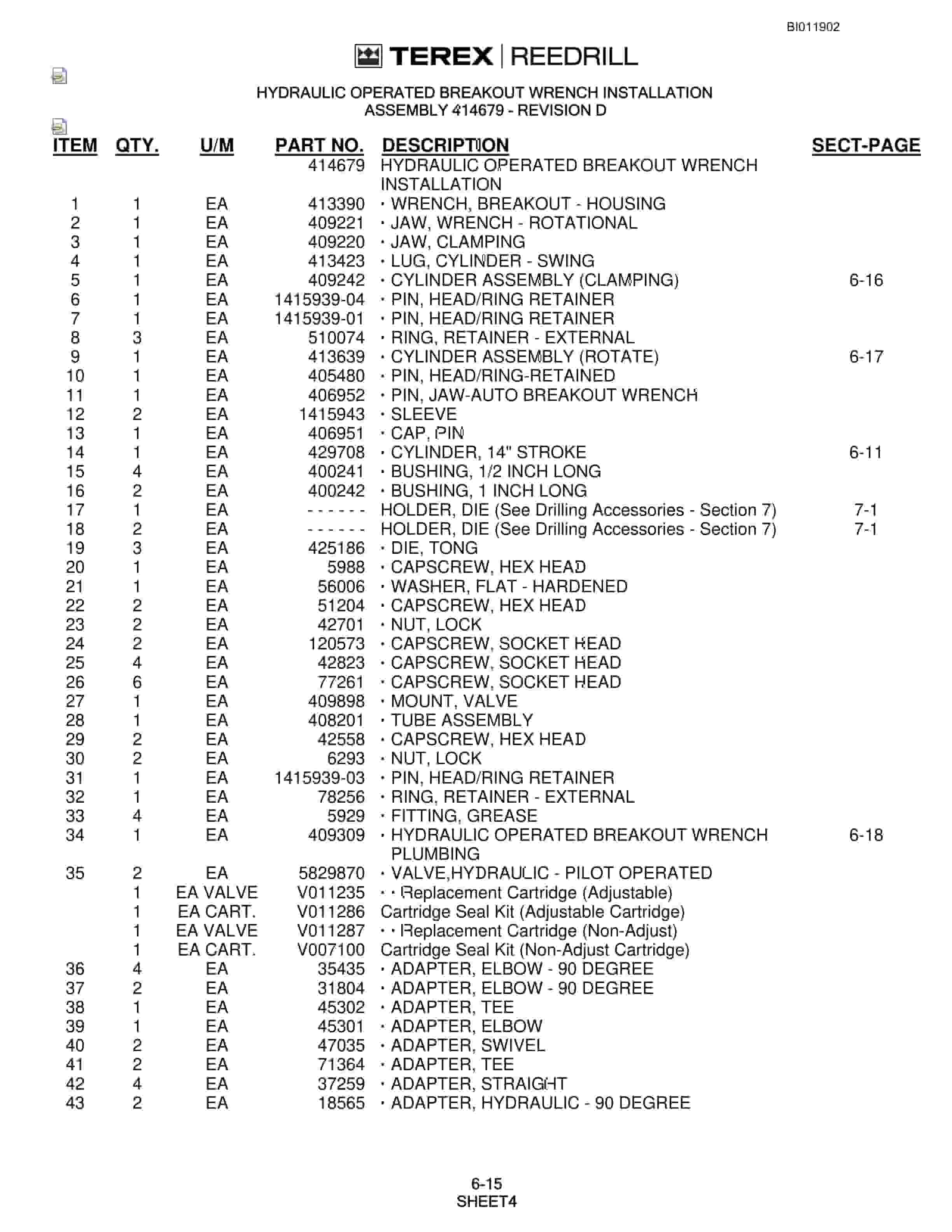 Bucyrus SKF Infinity Blasthole Drill Technical Manual BI011902-3