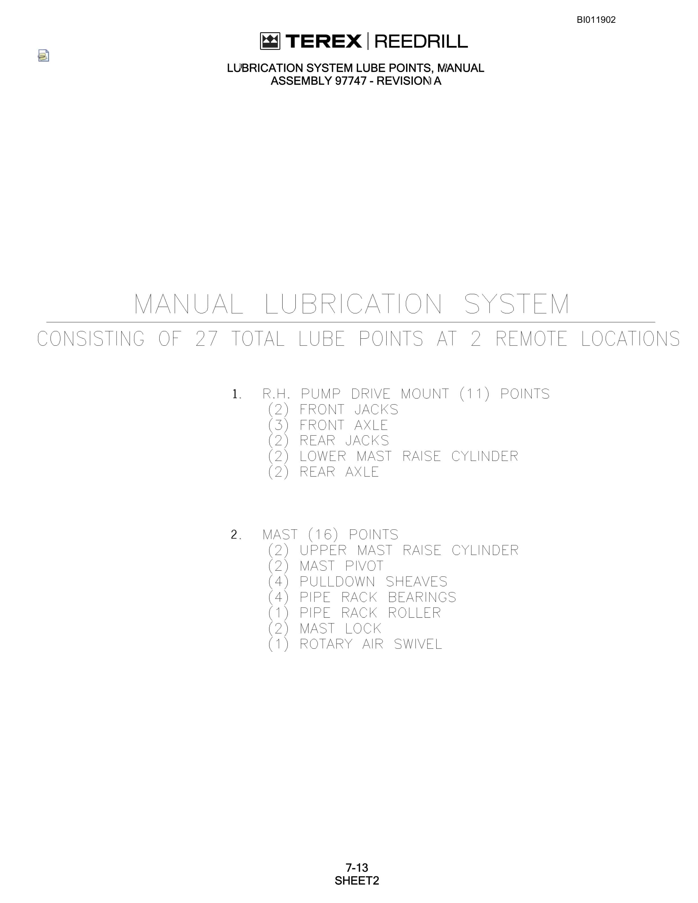 Bucyrus SKF Infinity Blasthole Drill Technical Manual BI011902-5