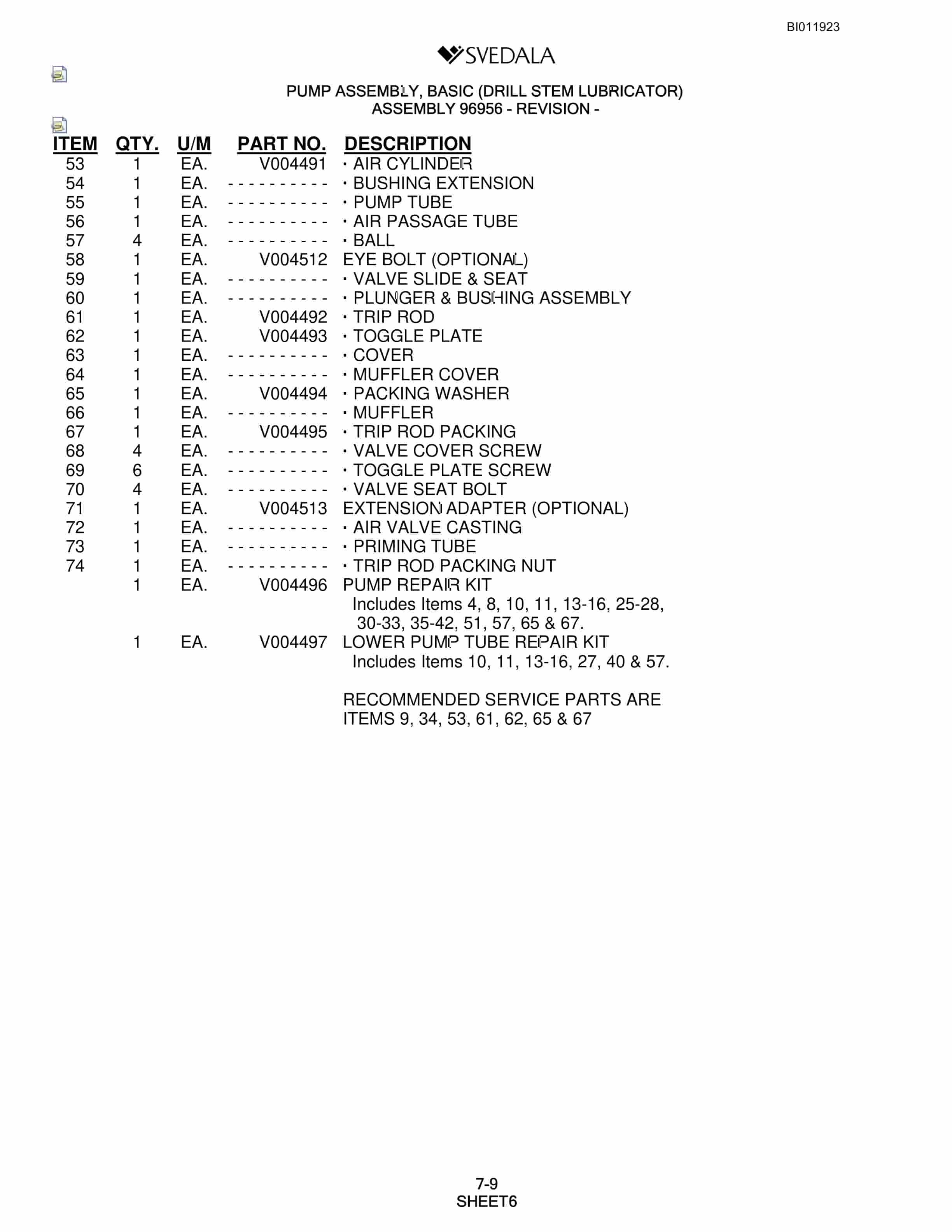 Bucyrus SKF Infinity Blasthole Drill Technical Manual BI011923-5