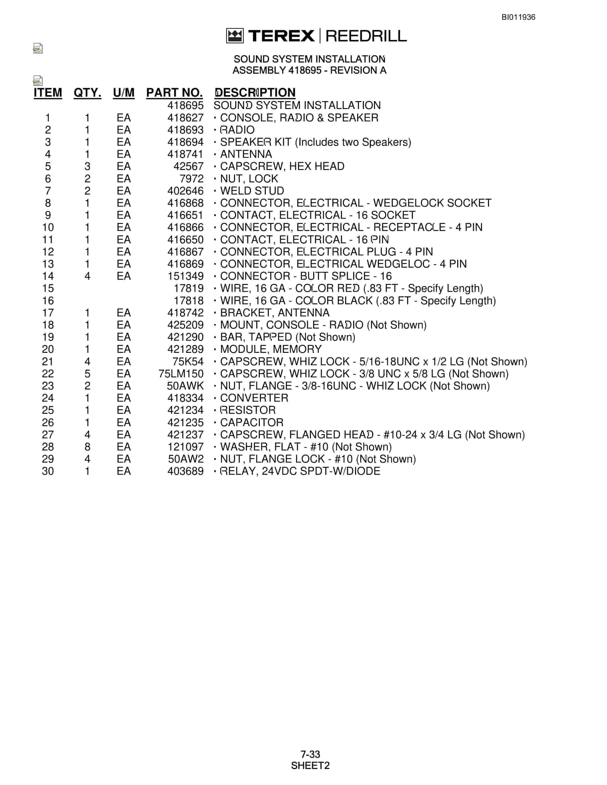 Bucyrus SKF Infinity Blasthole Drill Technical Manual BI011936-5