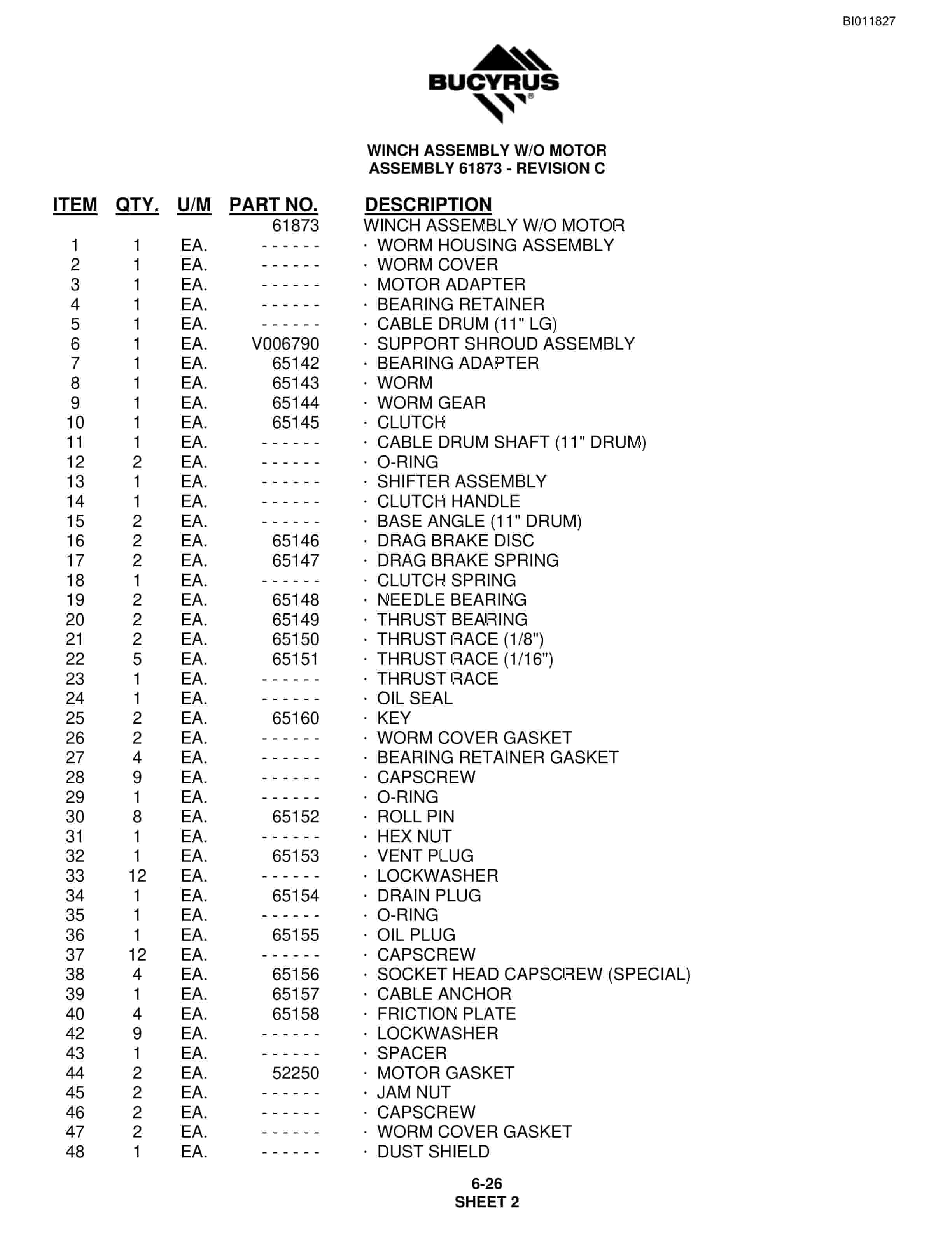 Bucyrus SKF Rotary Blasthole Drill Parts Manual BI011827 3 Bucyrus SKF Rotary Blasthole Drill Parts Manual BI011827 - Image 3