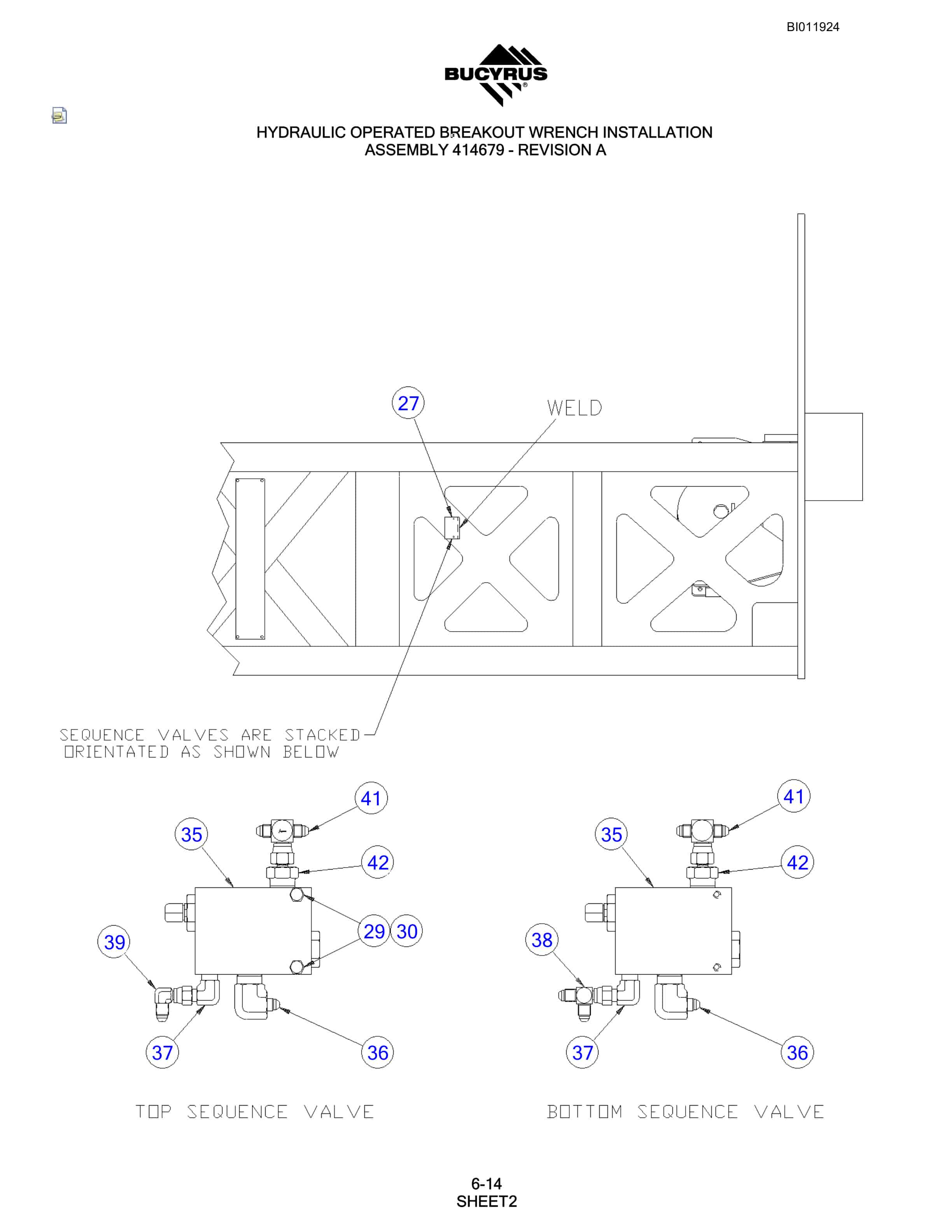 Bucyrus SKF Rotary Blasthole Drill Parts Manual BI011924-3