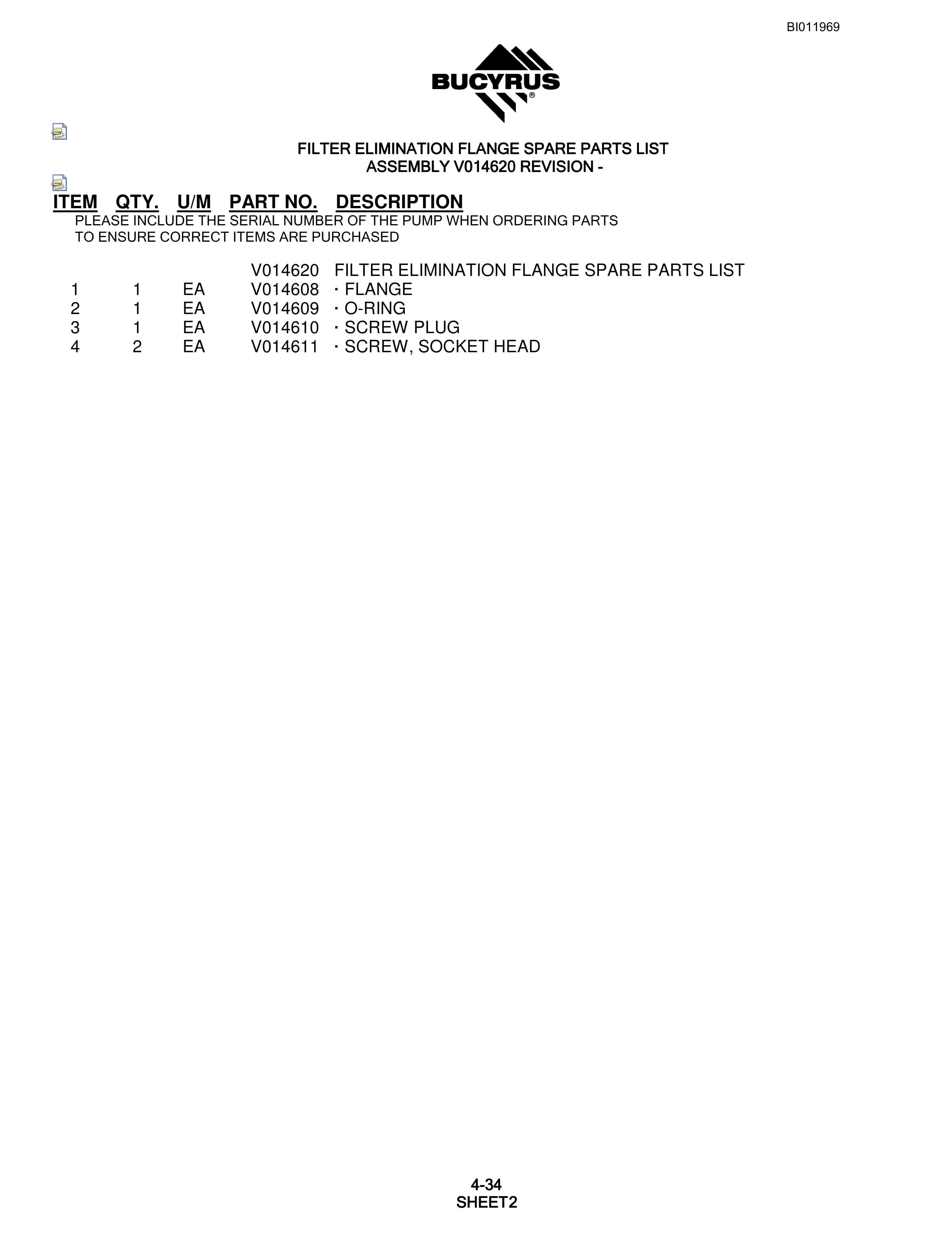 Bucyrus SKF Rotary Blasthole Drill Parts Manual BI011969-2