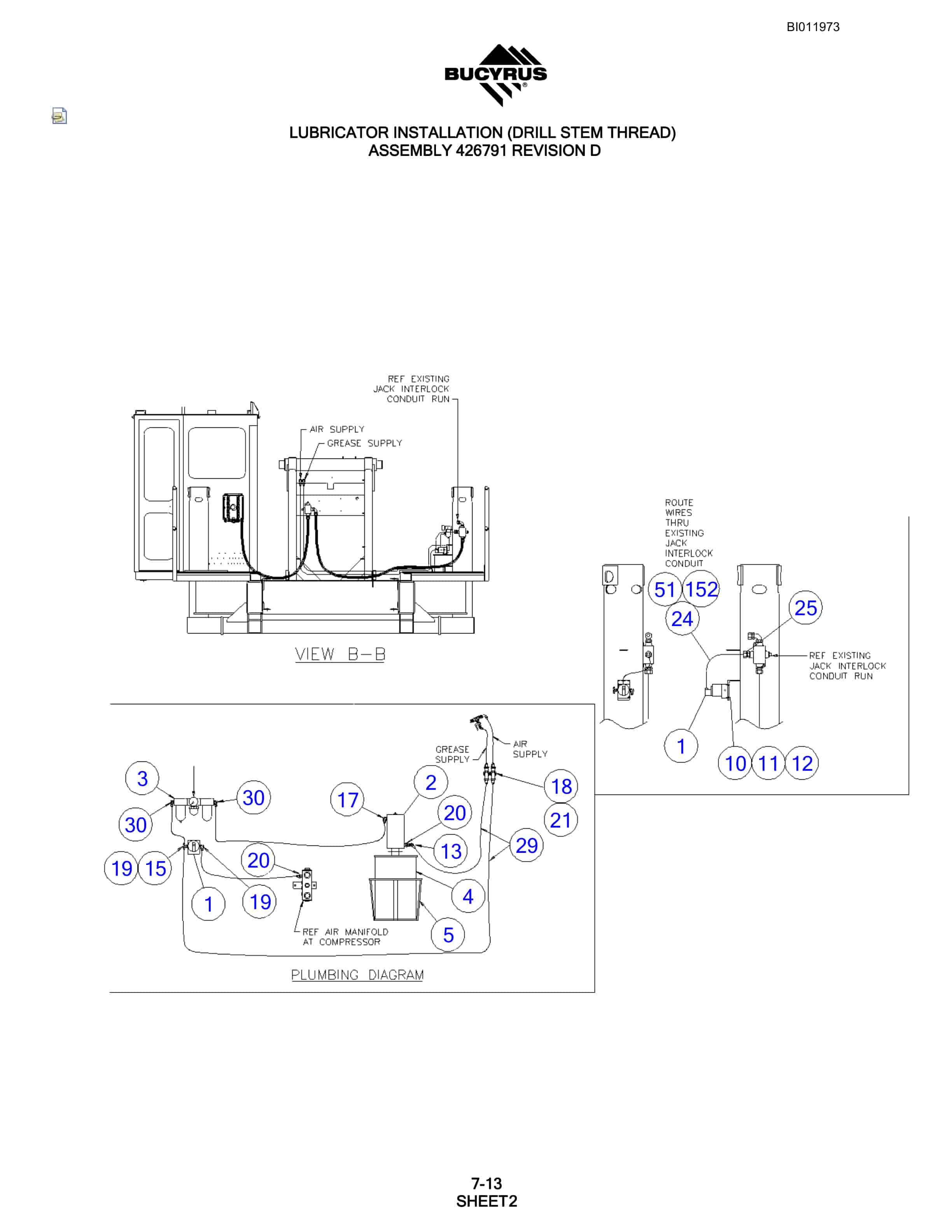 Bucyrus SKF Rotary Blasthole Drill Parts Manual BI011973-4