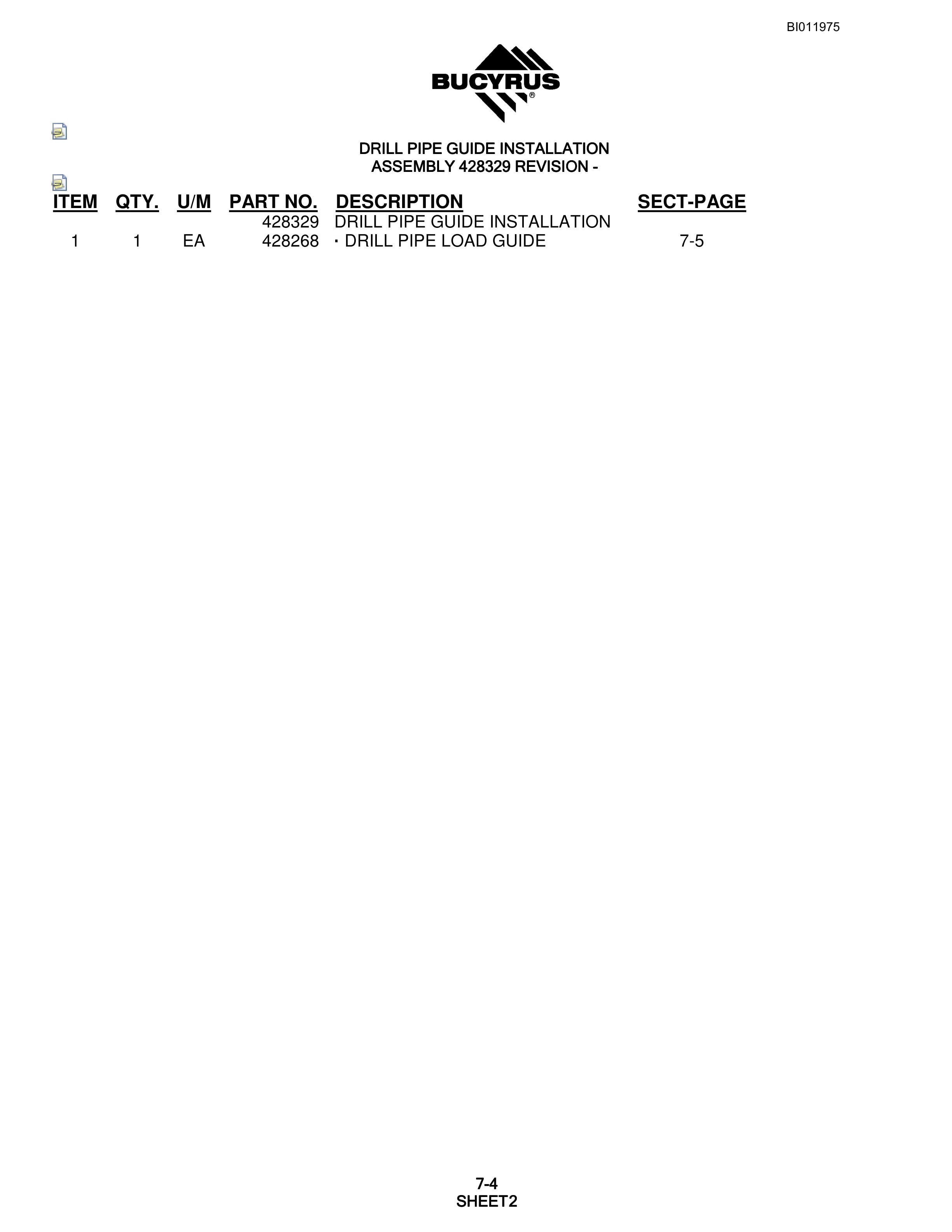 Bucyrus SKF Rotary Blasthole Drill Parts Manual BI011975-3
