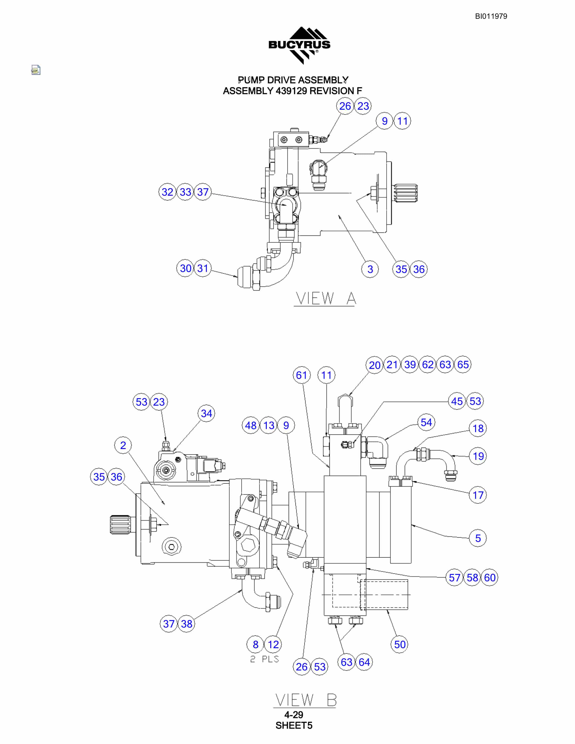 Bucyrus SKF Rotary Blasthole Drill Parts Manual BI011979-2