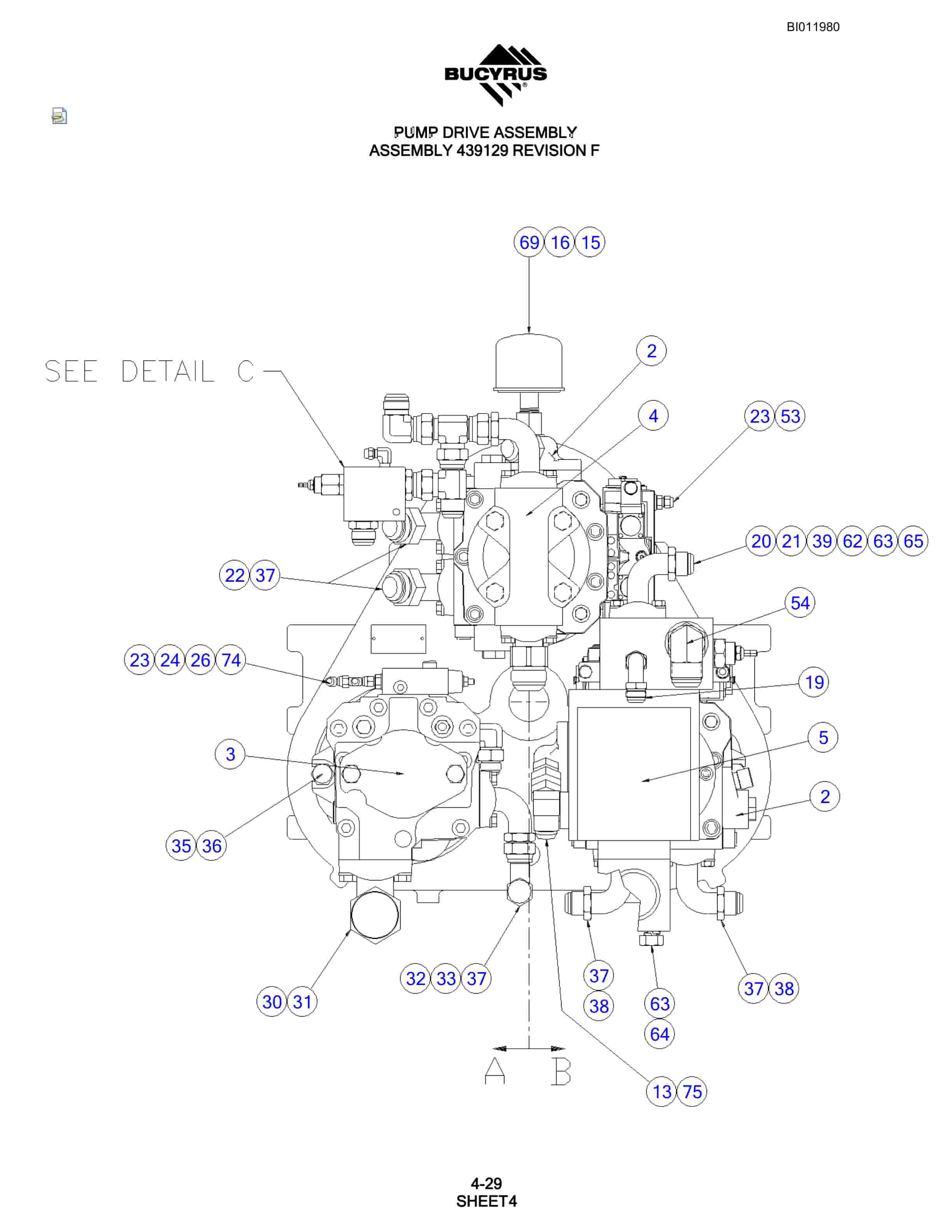 Bucyrus SKF Rotary Blasthole Drill Parts Manual BI011980-2