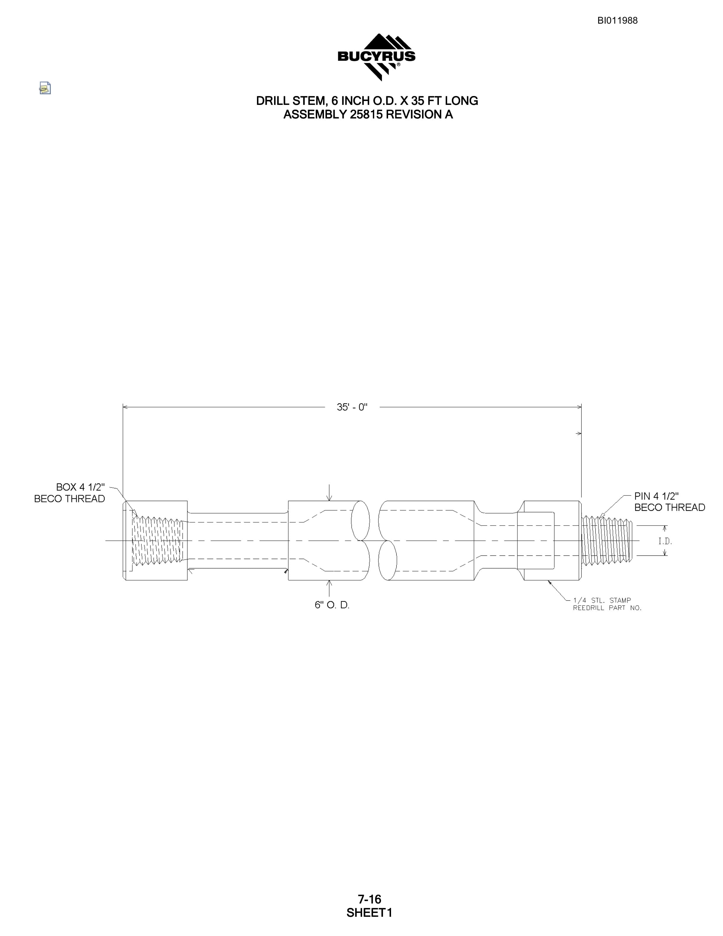 Bucyrus SKF Rotary Blasthole Drill Parts Manual BI011988-5
