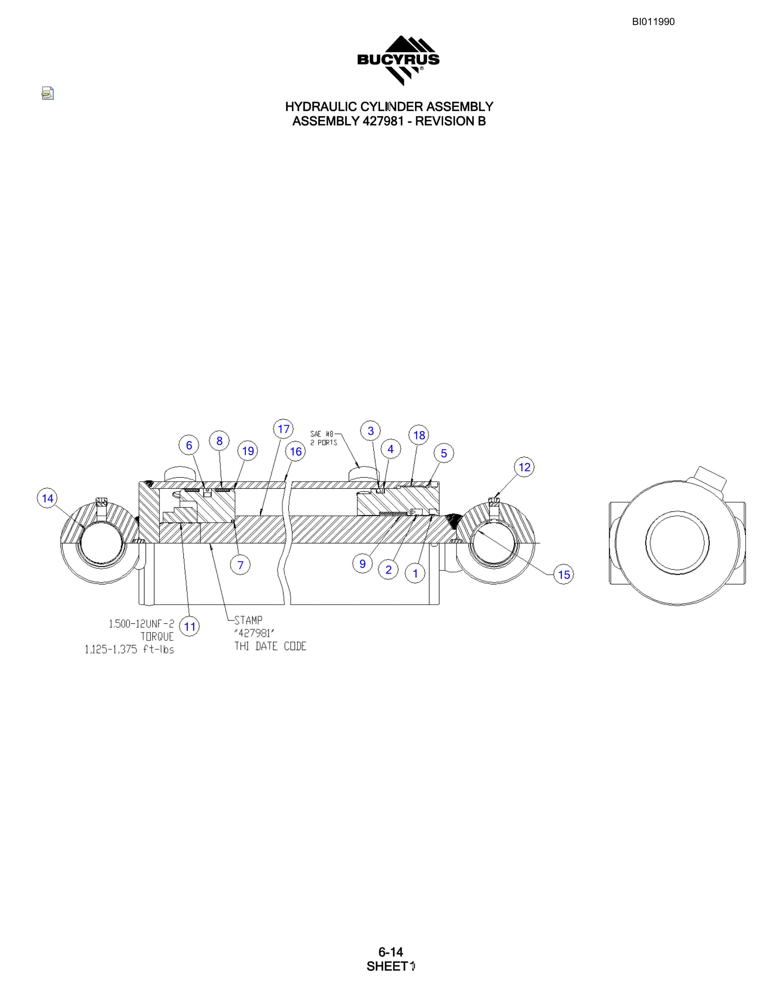 Bucyrus SKF Rotary Blasthole Drill Parts Manual BI011990-3