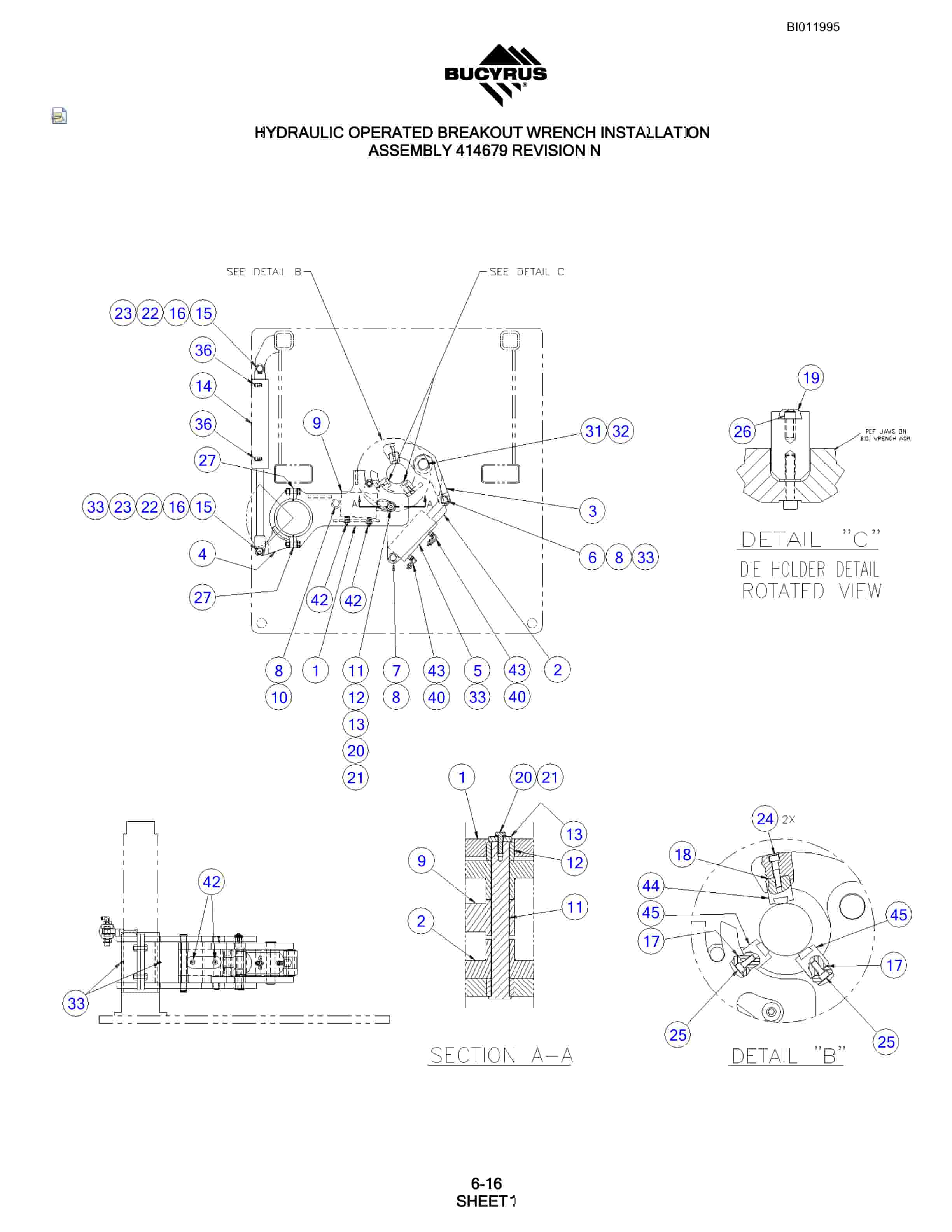 Bucyrus SKF Rotary Blasthole Drill Parts Manual BI011995-3