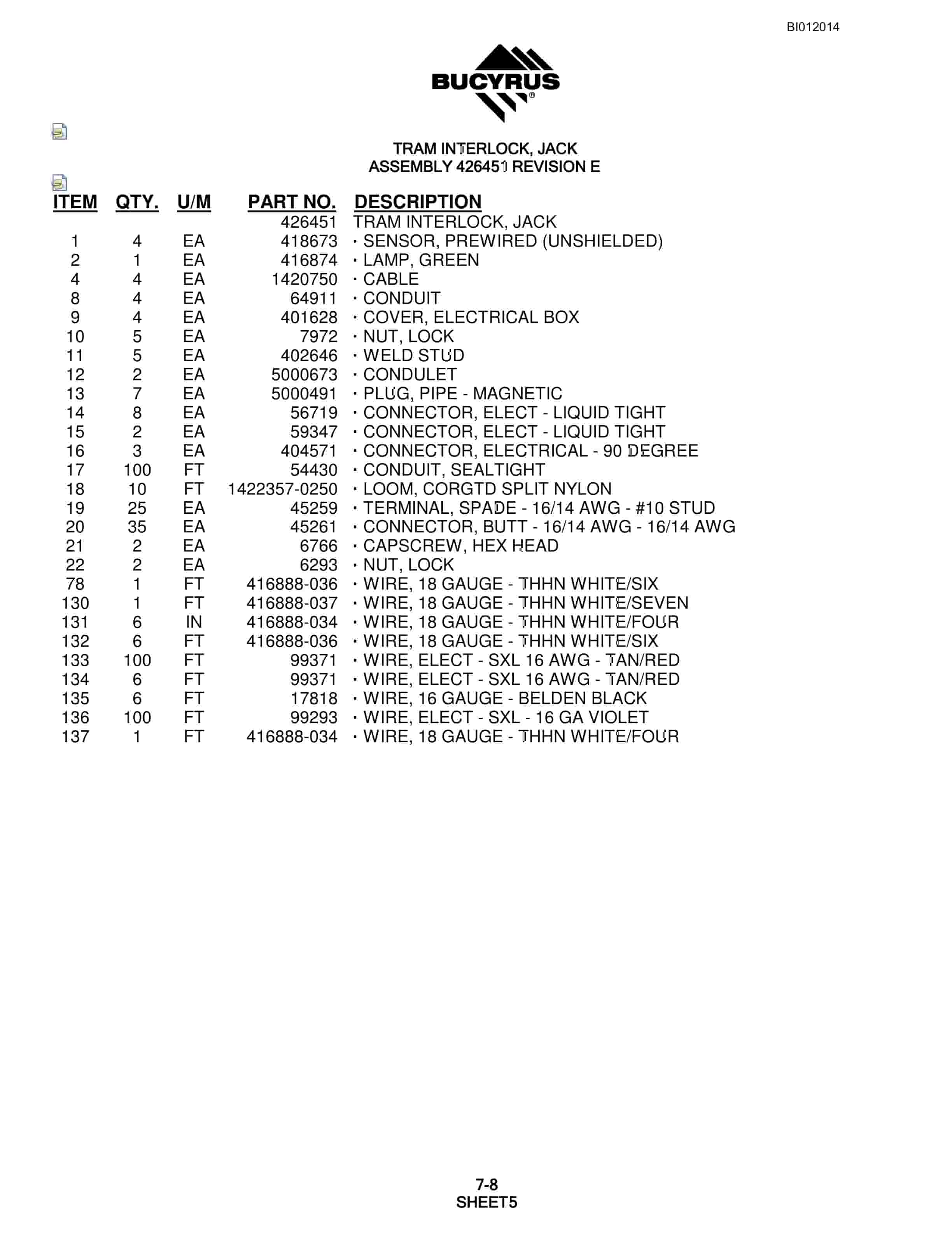 Bucyrus SKF Rotary Blasthole Drill Parts Manual BI012014-4