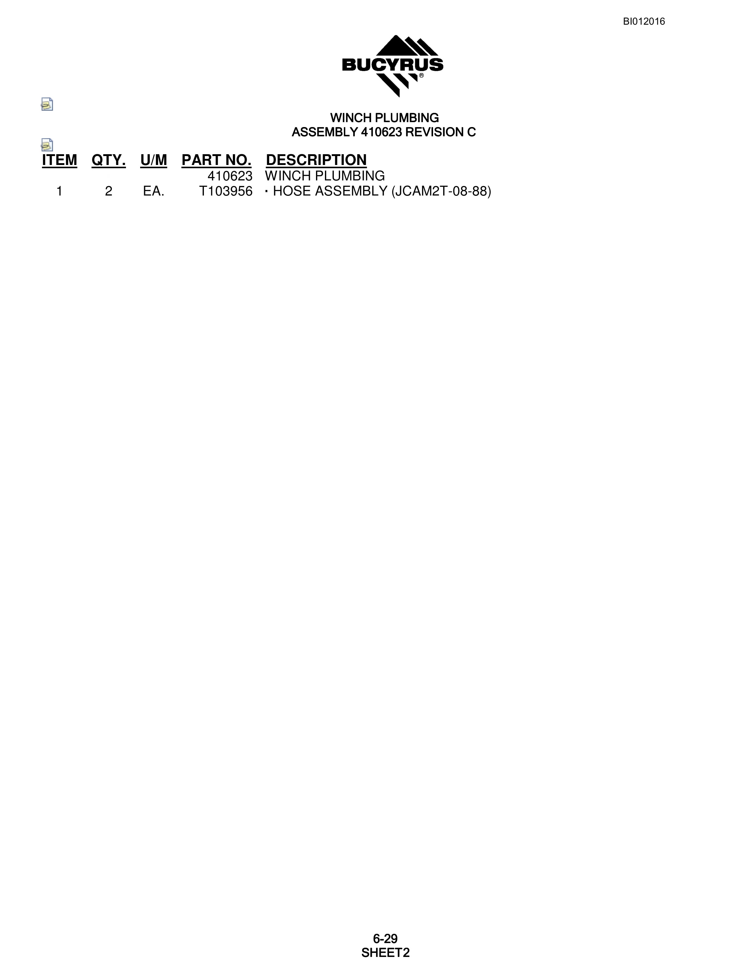 Bucyrus SKF Rotary Blasthole Drill Parts Manual BI012016-3