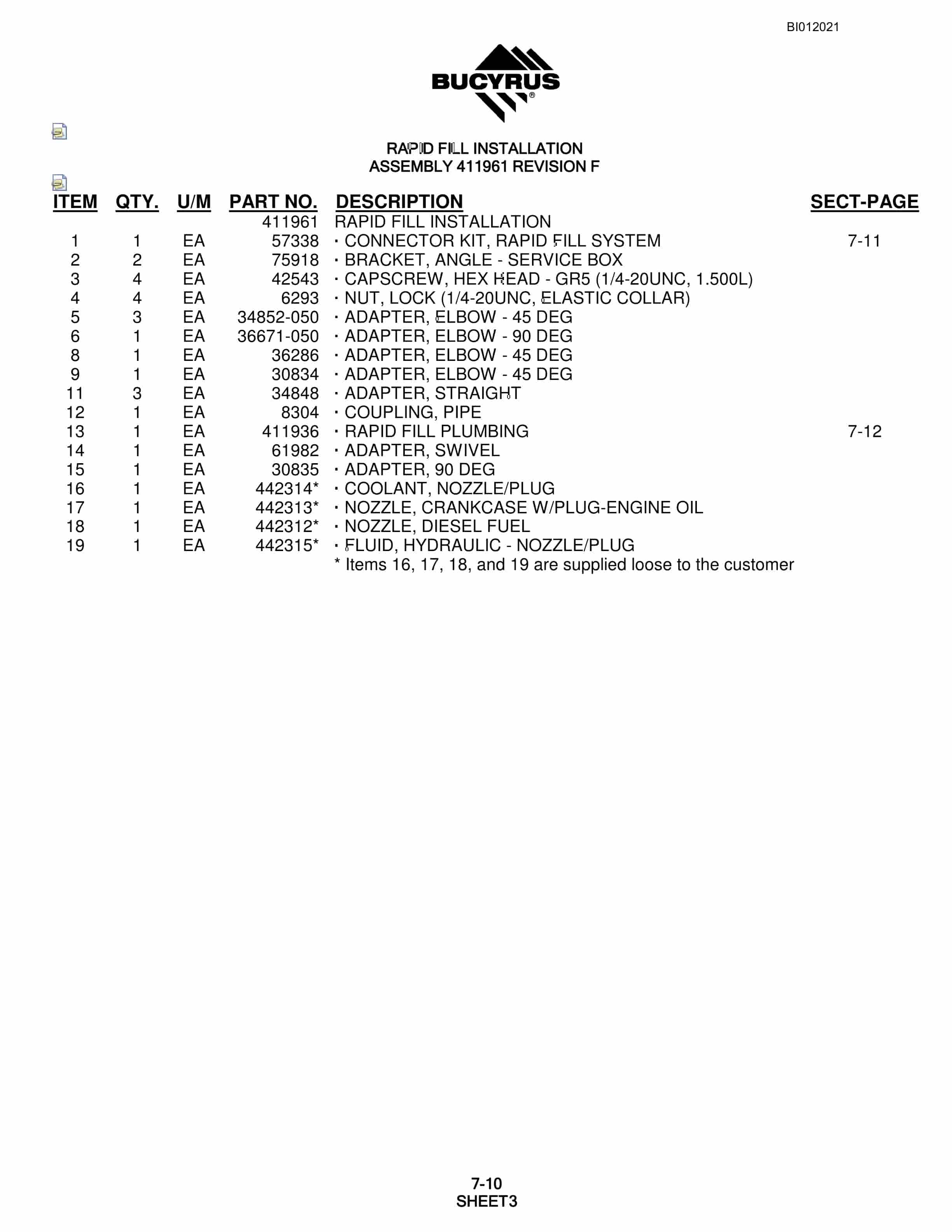 Bucyrus SKF Rotary Blasthole Drill Parts Manual BI012021-4
