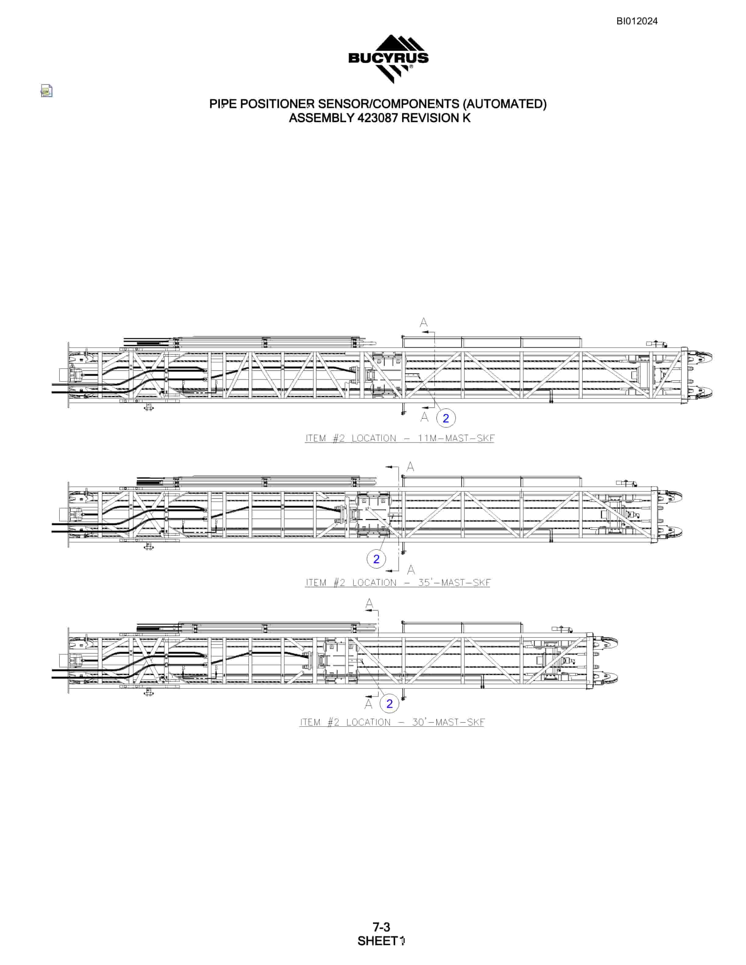 Bucyrus SKF Rotary Blasthole Drill Parts Manual BI012024-3