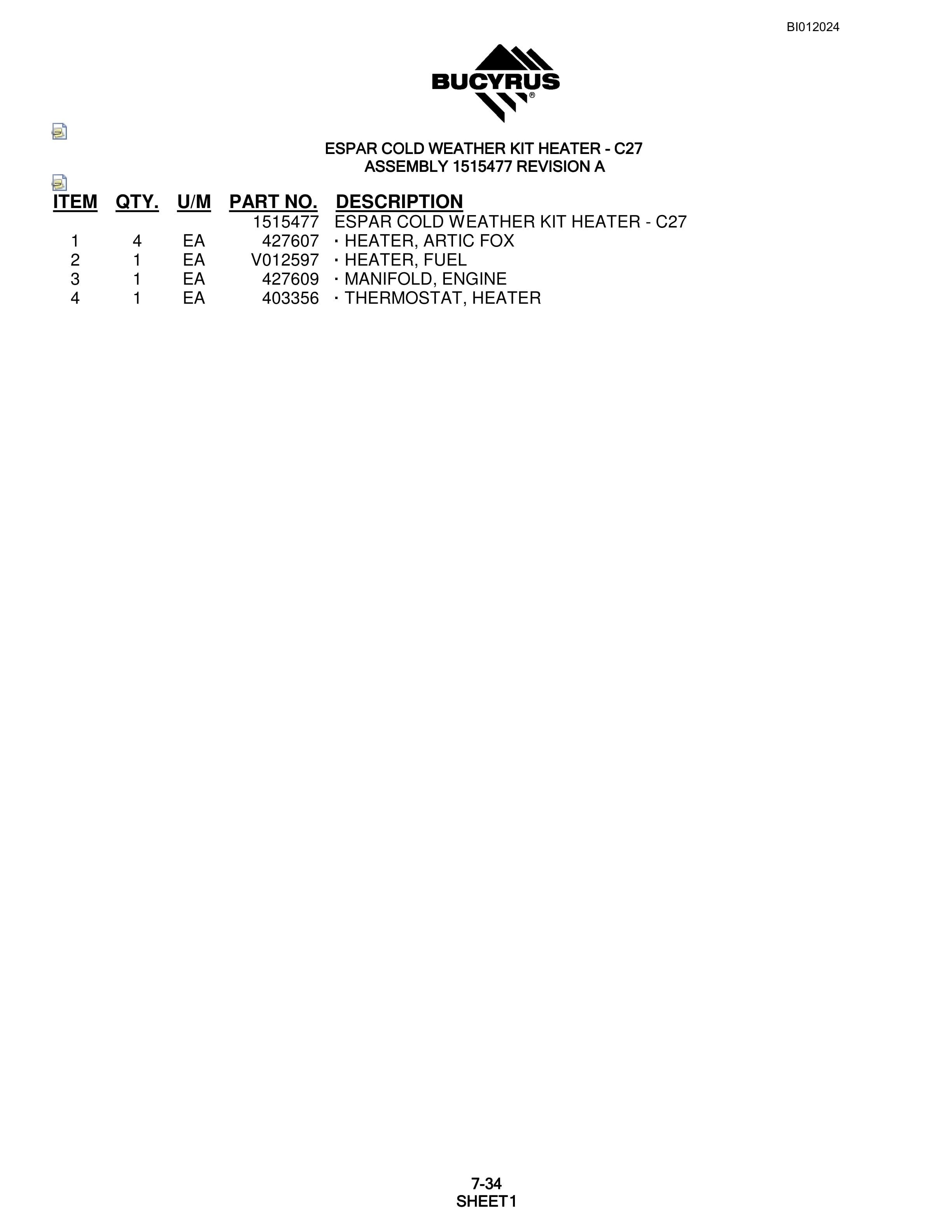 Bucyrus SKF Rotary Blasthole Drill Parts Manual BI012024-5