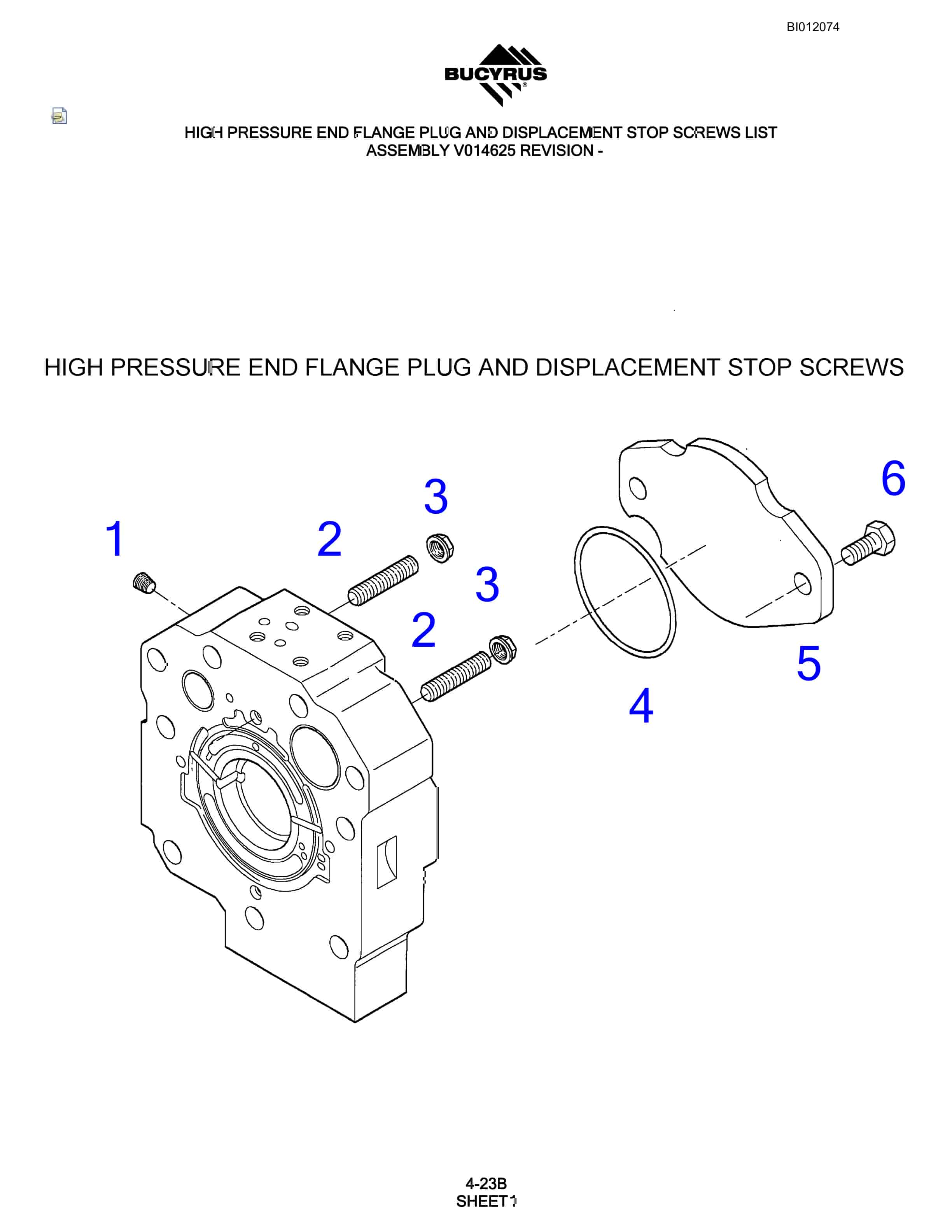 Bucyrus SKF Rotary Blasthole Drill Parts Manual BI012074-2