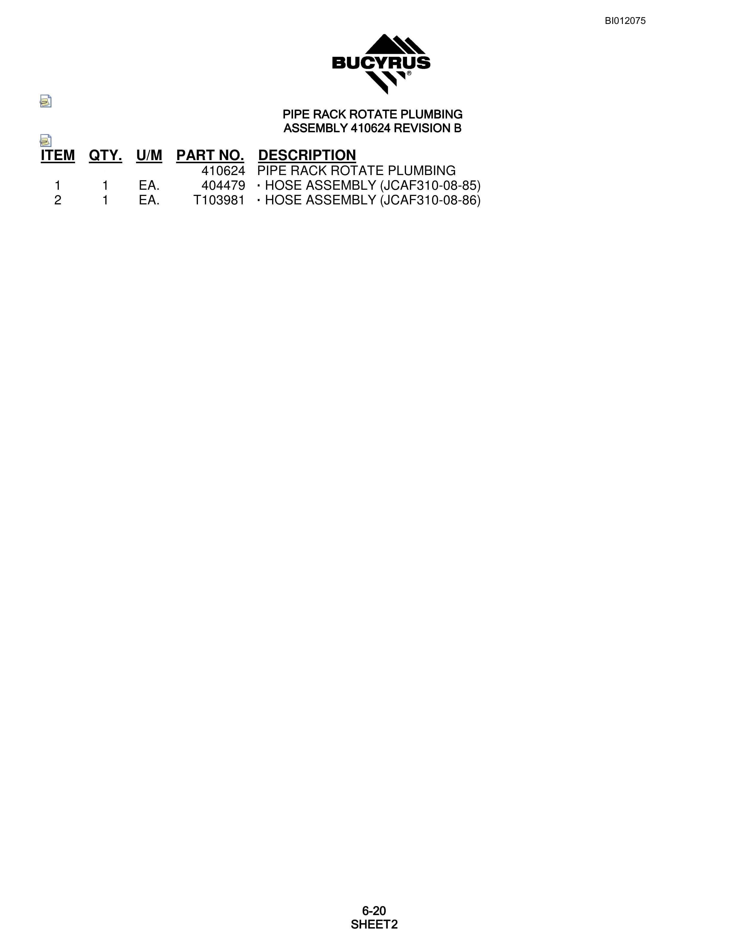 Bucyrus SKF Rotary Blasthole Drill Parts Manual BI012075-3