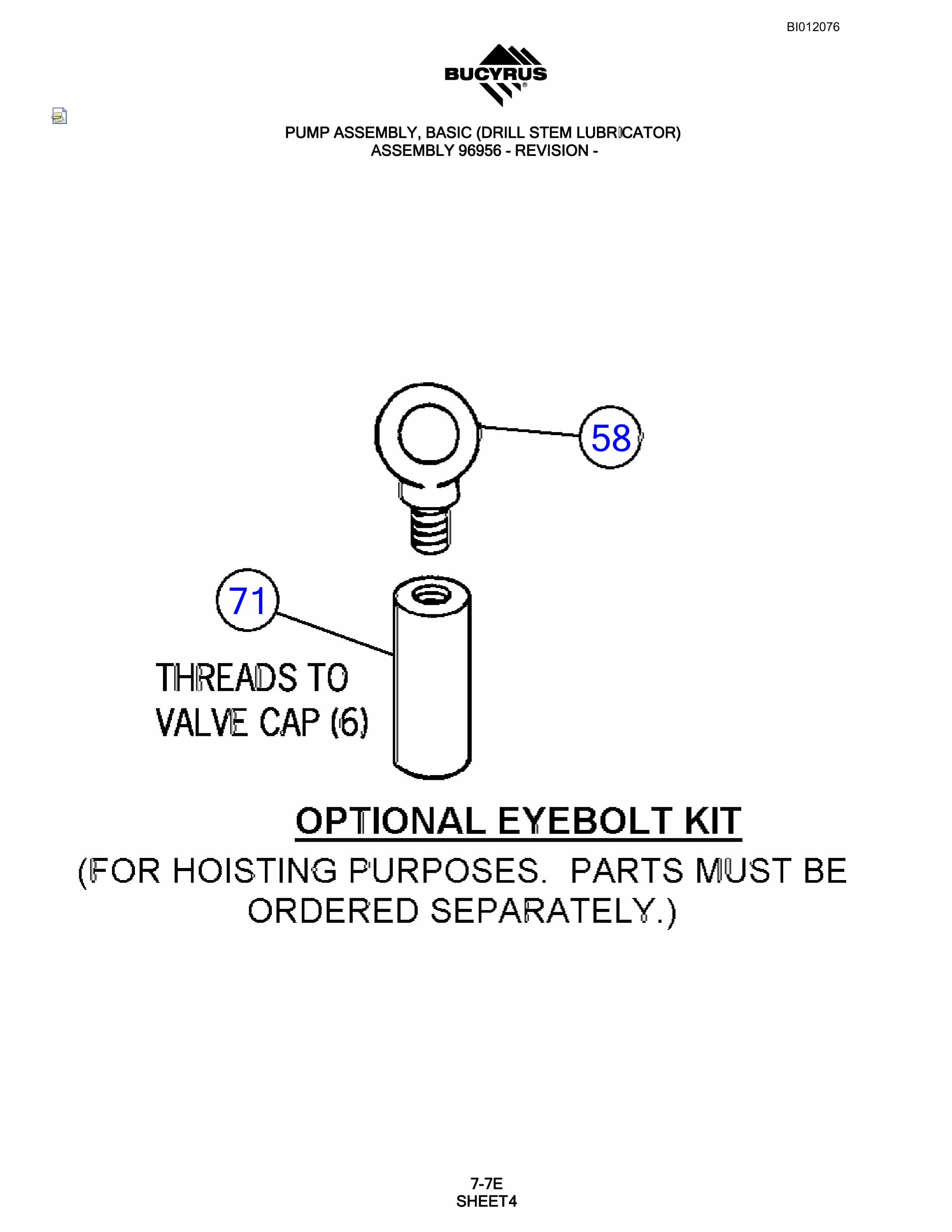 Bucyrus SKF Rotary Blasthole Drill Parts Manual BI012076-4