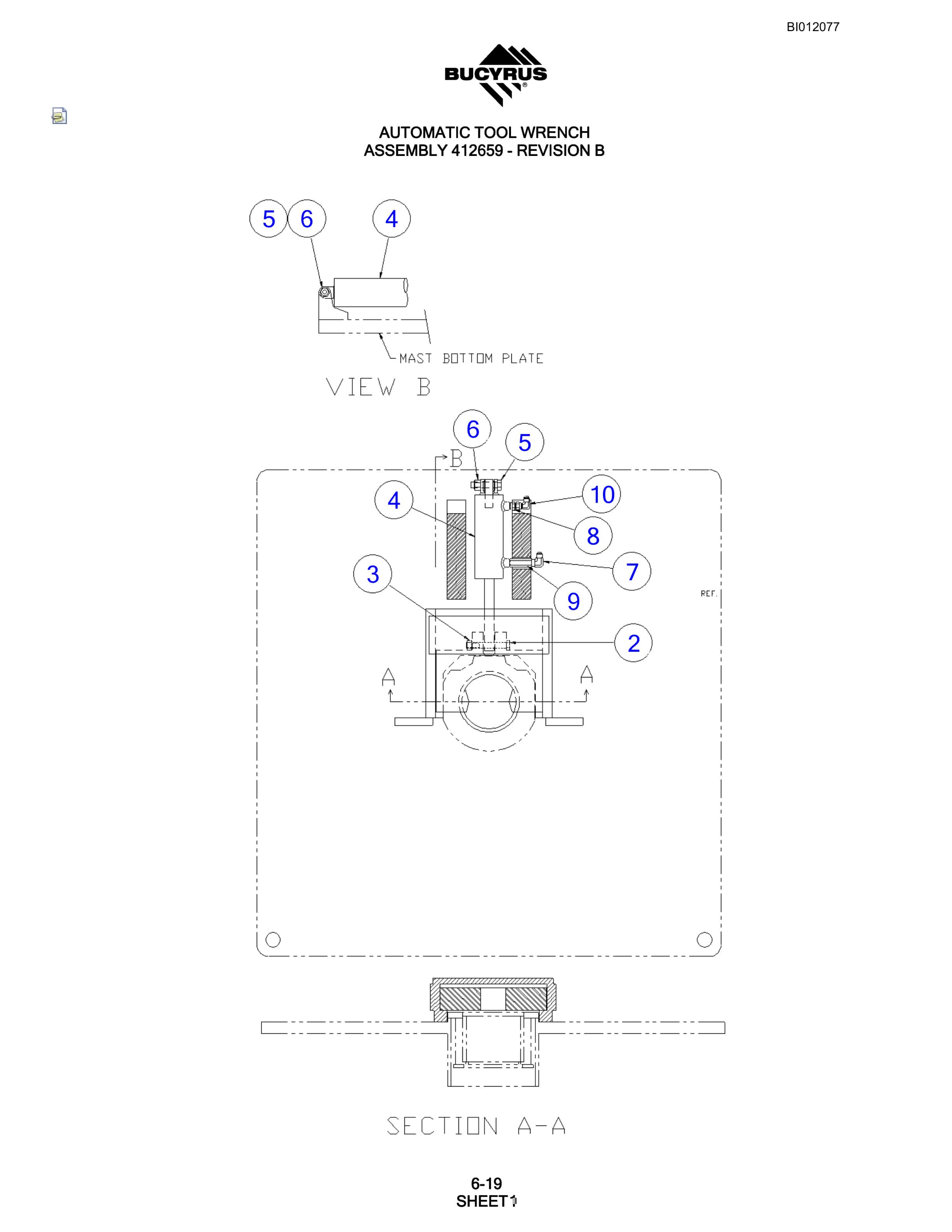 Bucyrus SKF Rotary Blasthole Drill Parts Manual BI012077-3
