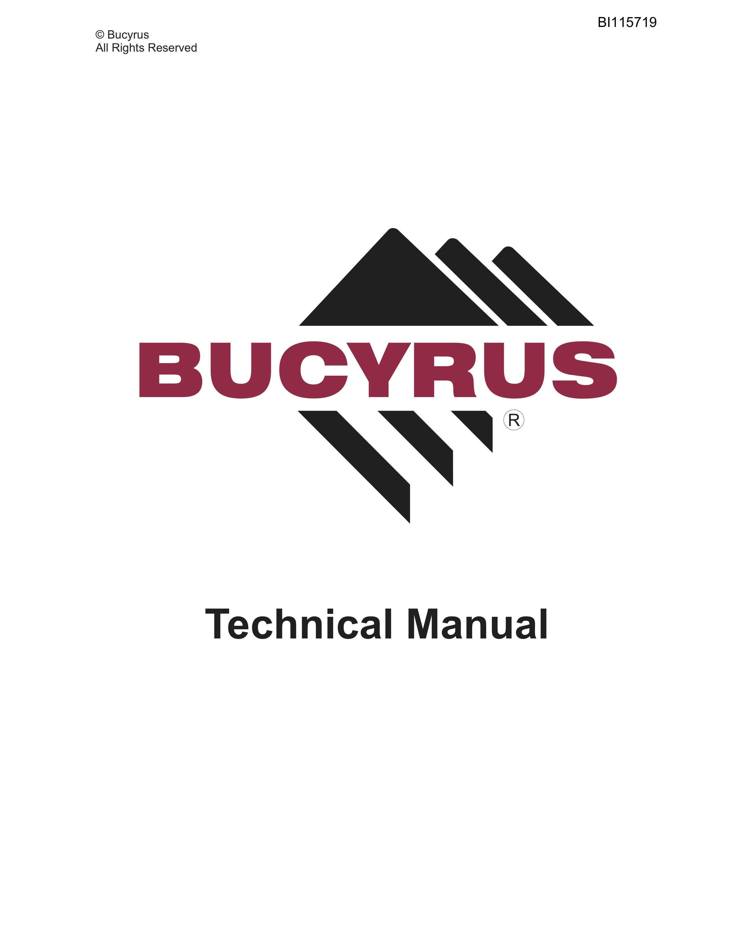 Bucyrus SKF - SKS Infinity Blasthole Drill Technical Manual BI115719