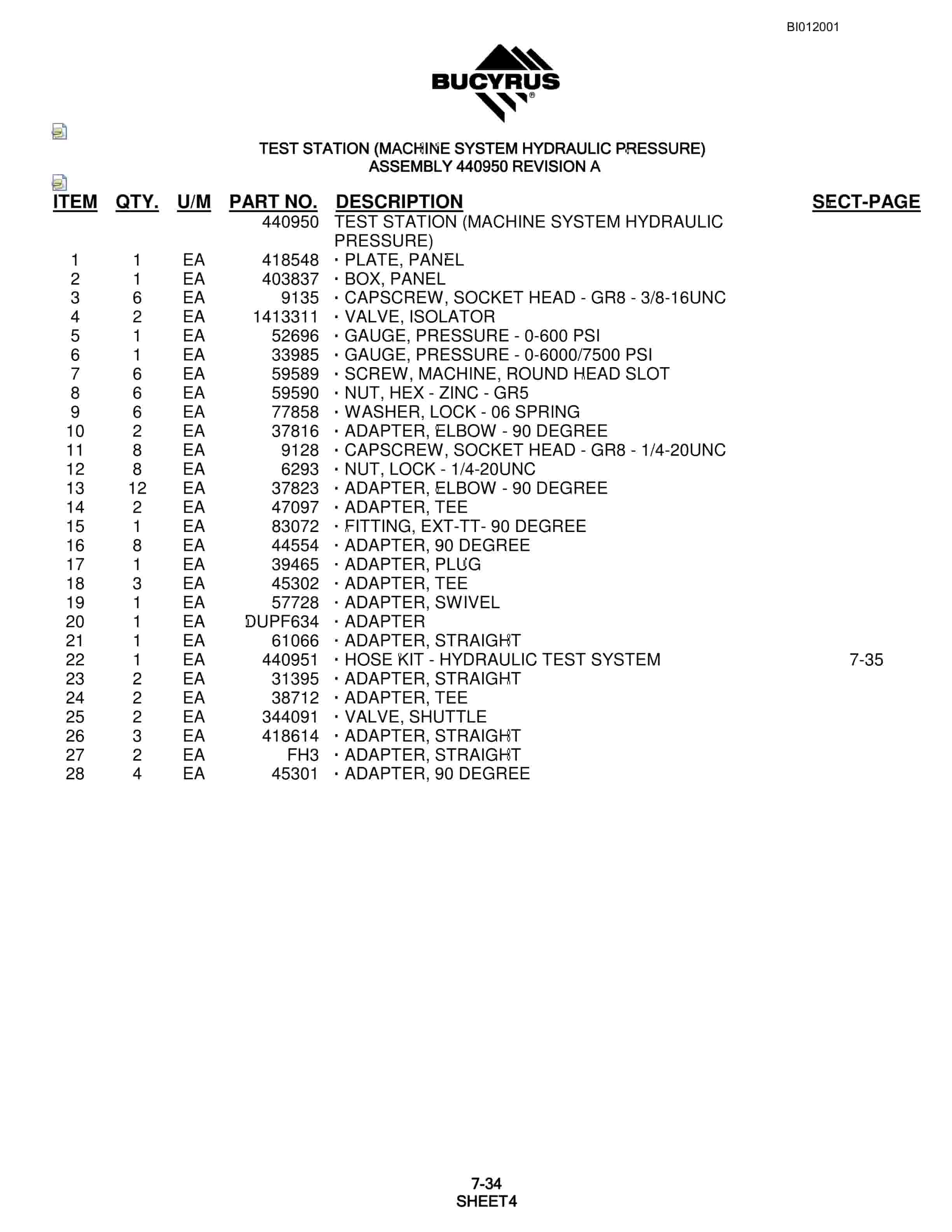 Bucyrus SKFX Rotary Blasthole Drill Parts Manual BI012001-5