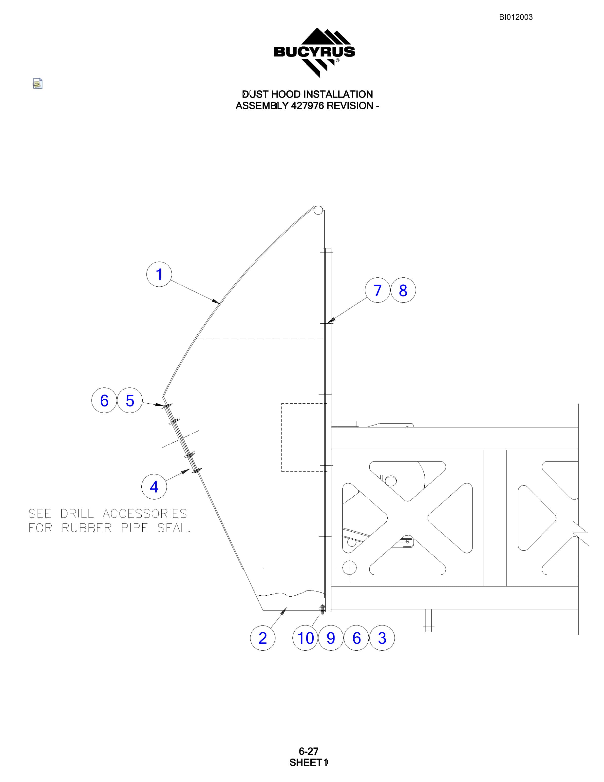 Bucyrus SKFX Rotary Blasthole Drill Parts Manual BI012003-3