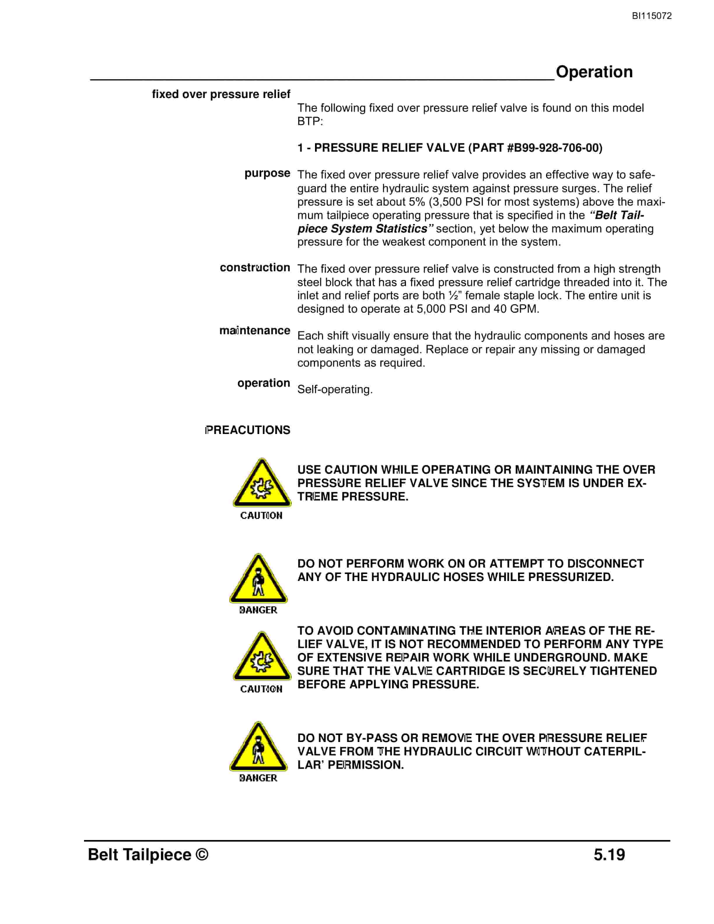 Bucyrus Skid Mounted Belt Tailpiece Technical Manual BI115072-3