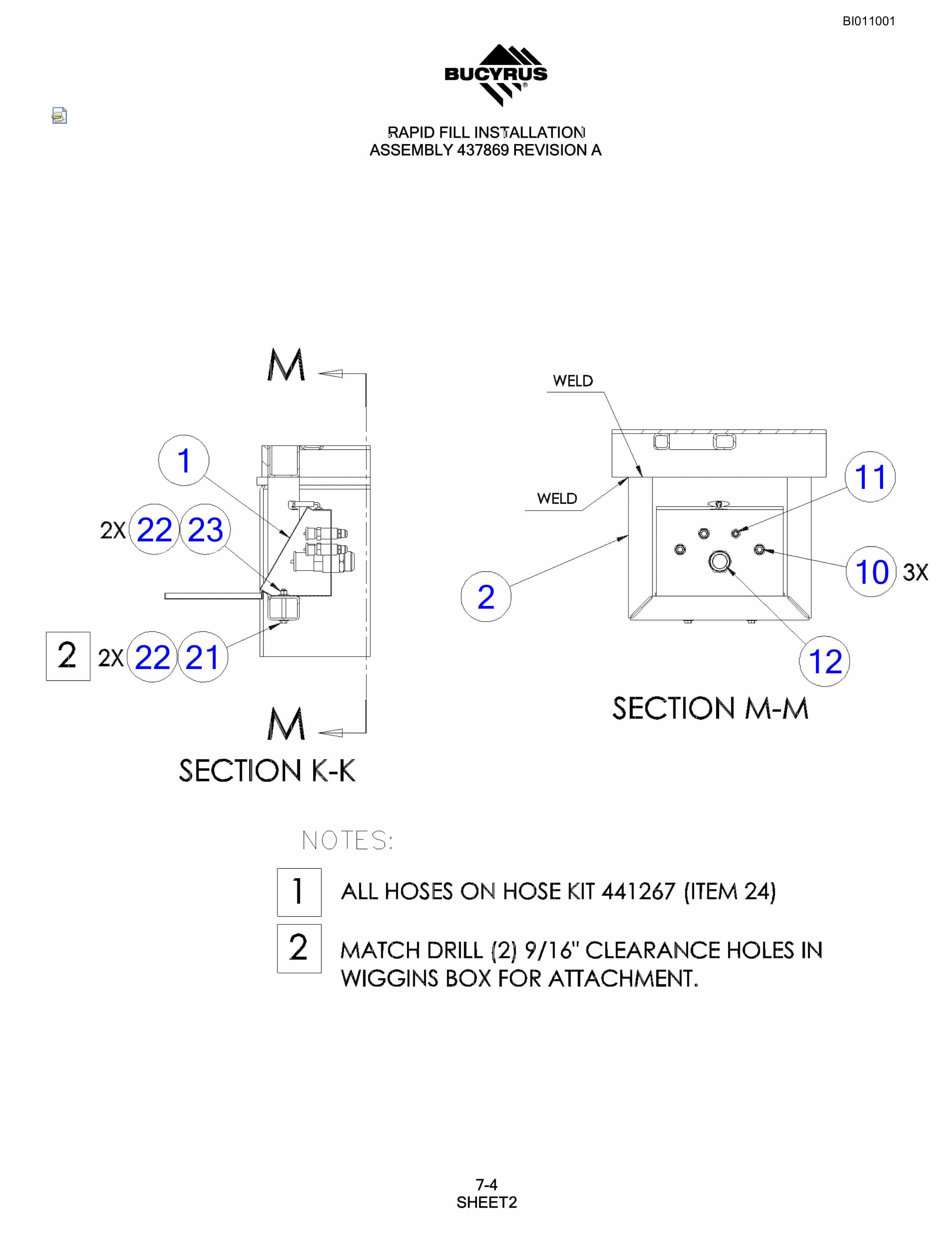 Bucyrus SKL Rotary Blasthole Drill Parts Manual BI011001-4