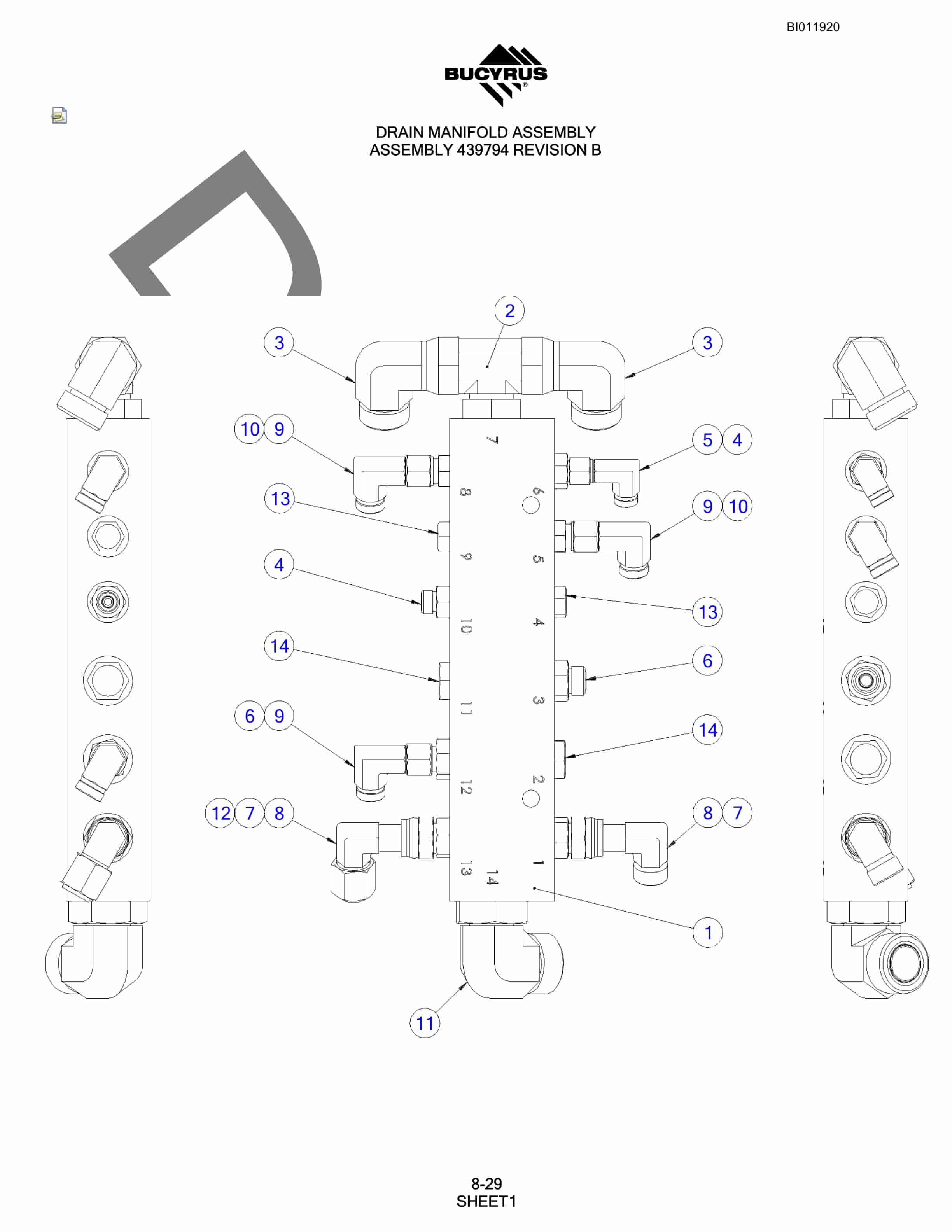 Bucyrus SKL Rotary Blasthole Drill Parts Manual BI011920-5