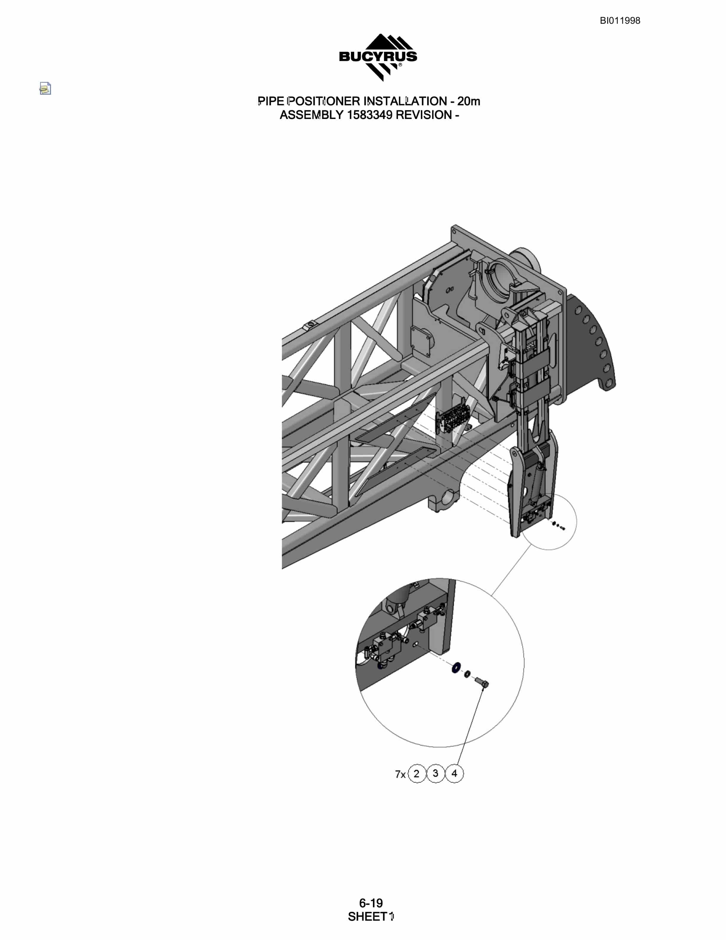 Bucyrus SKL Rotary Blasthole Drill Parts Manual BI011998-3