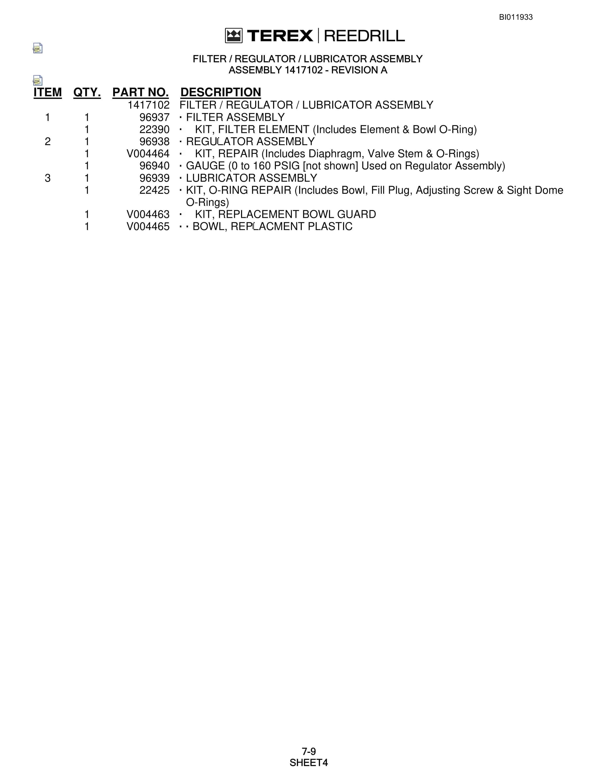 Bucyrus SKS-16 Infinity Blasthole Drill Technical Manual BI011933-5