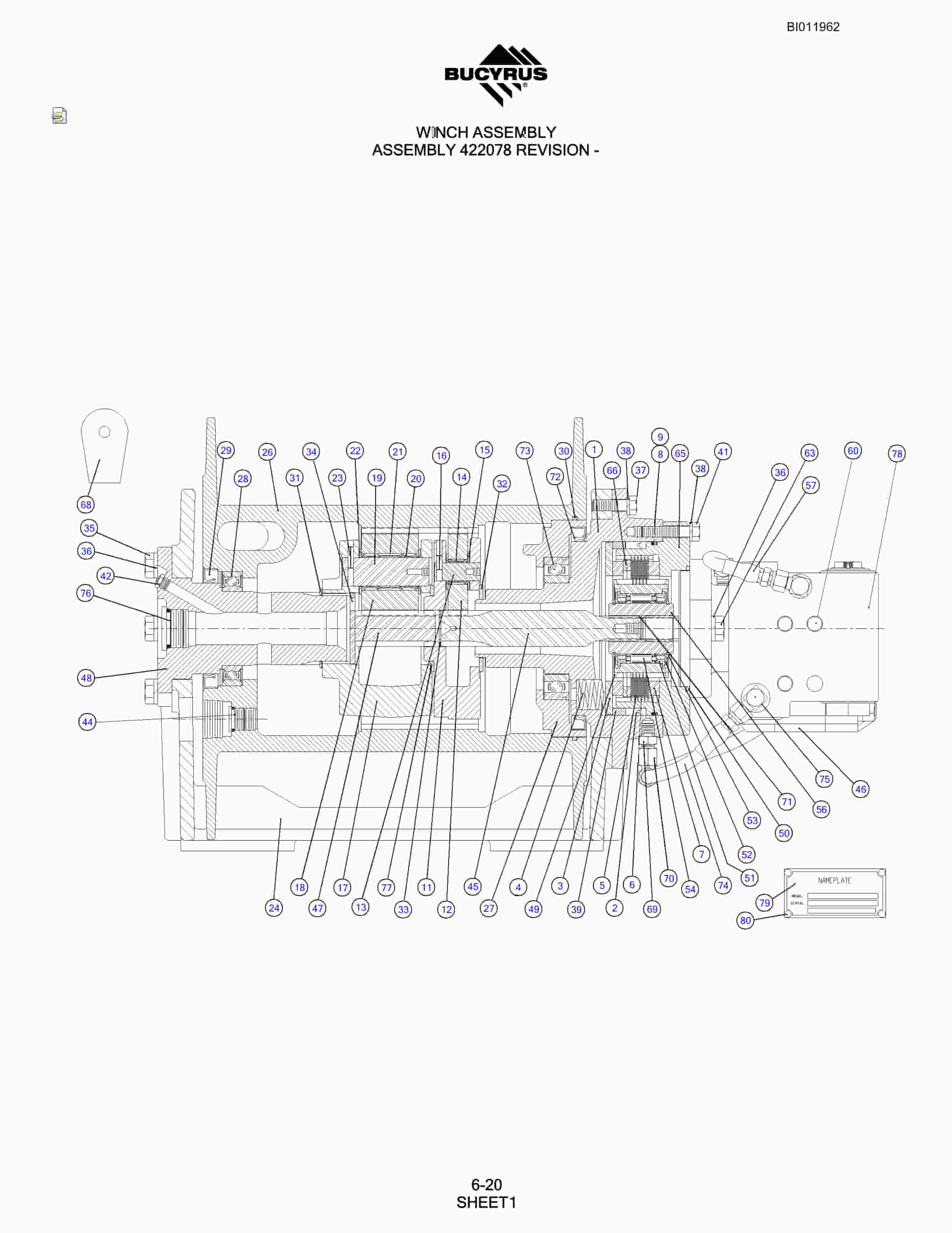 Bucyrus SKS-16 Rotary Blasthole Drill Parts Manual BI011962-3