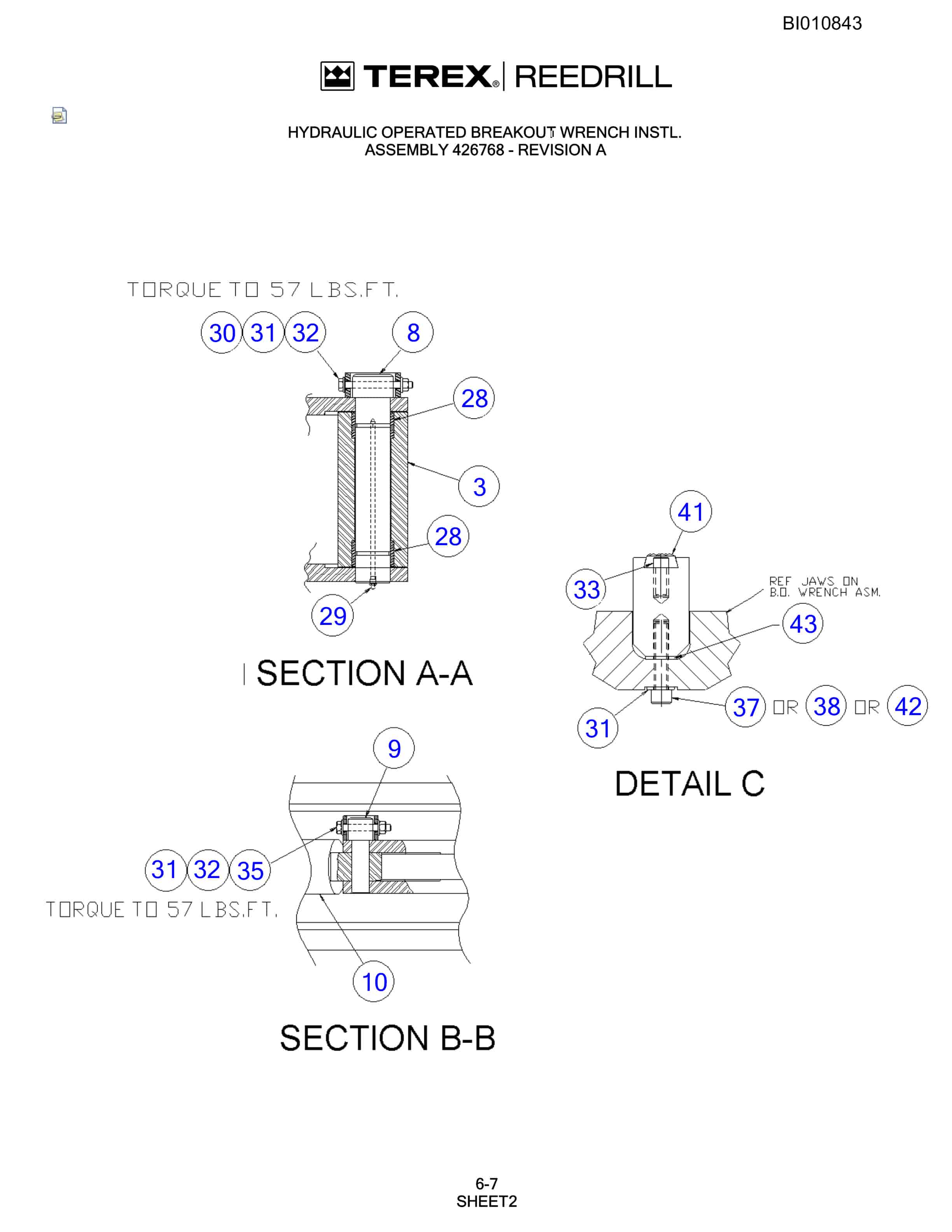 Bucyrus SKS Infinity Blasthole Drill Parts Catalog BI010843-3
