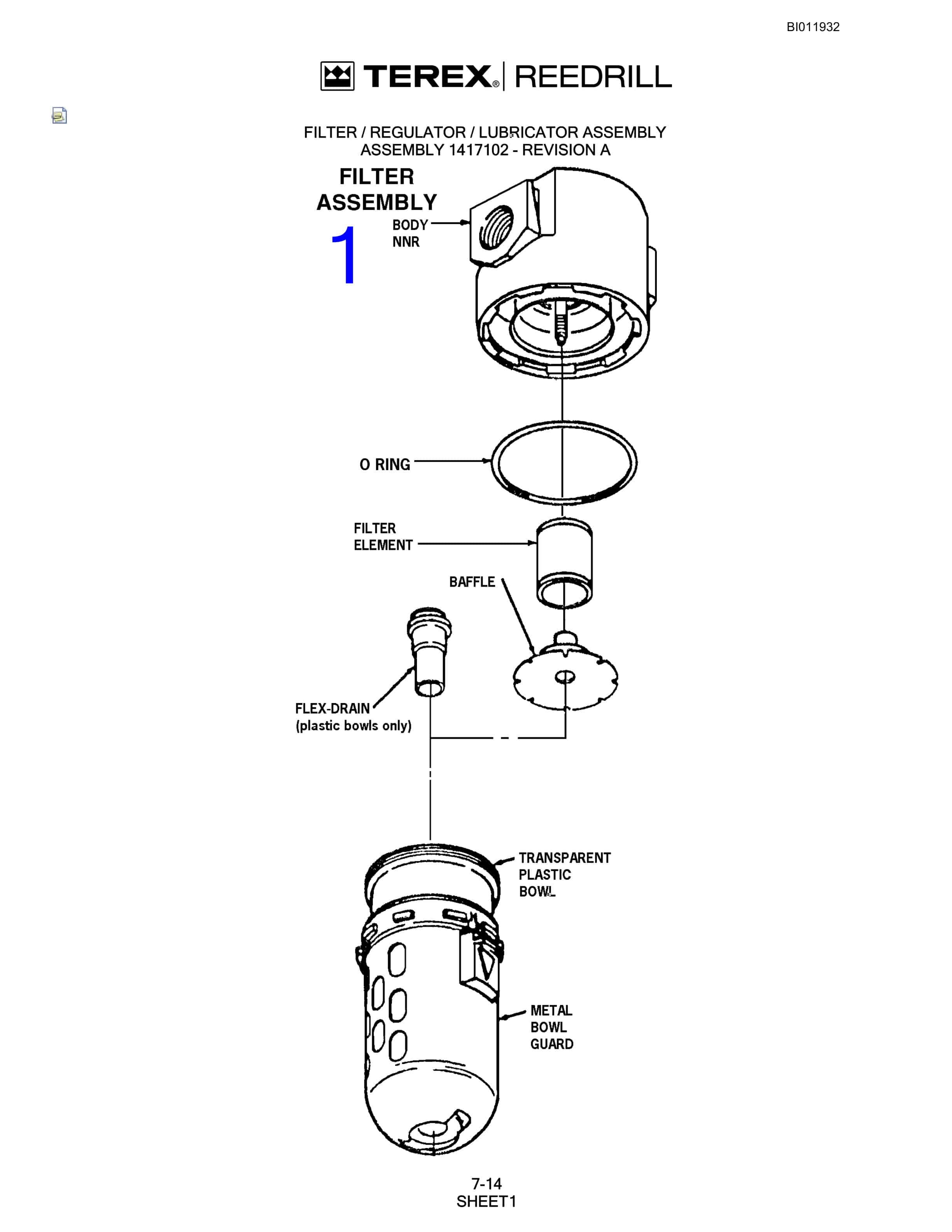 Bucyrus SKS Infinity Blasthole Drill Parts Manual BI011932-4