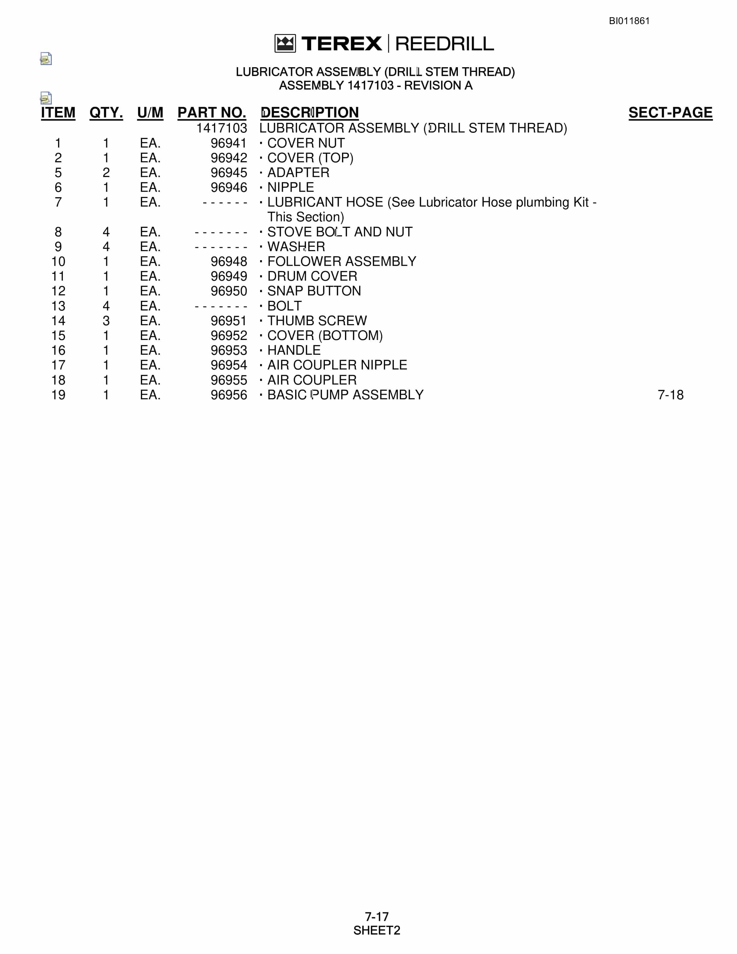 Bucyrus SKS Infinity Blasthole Drill Technical Manual BI011861-4