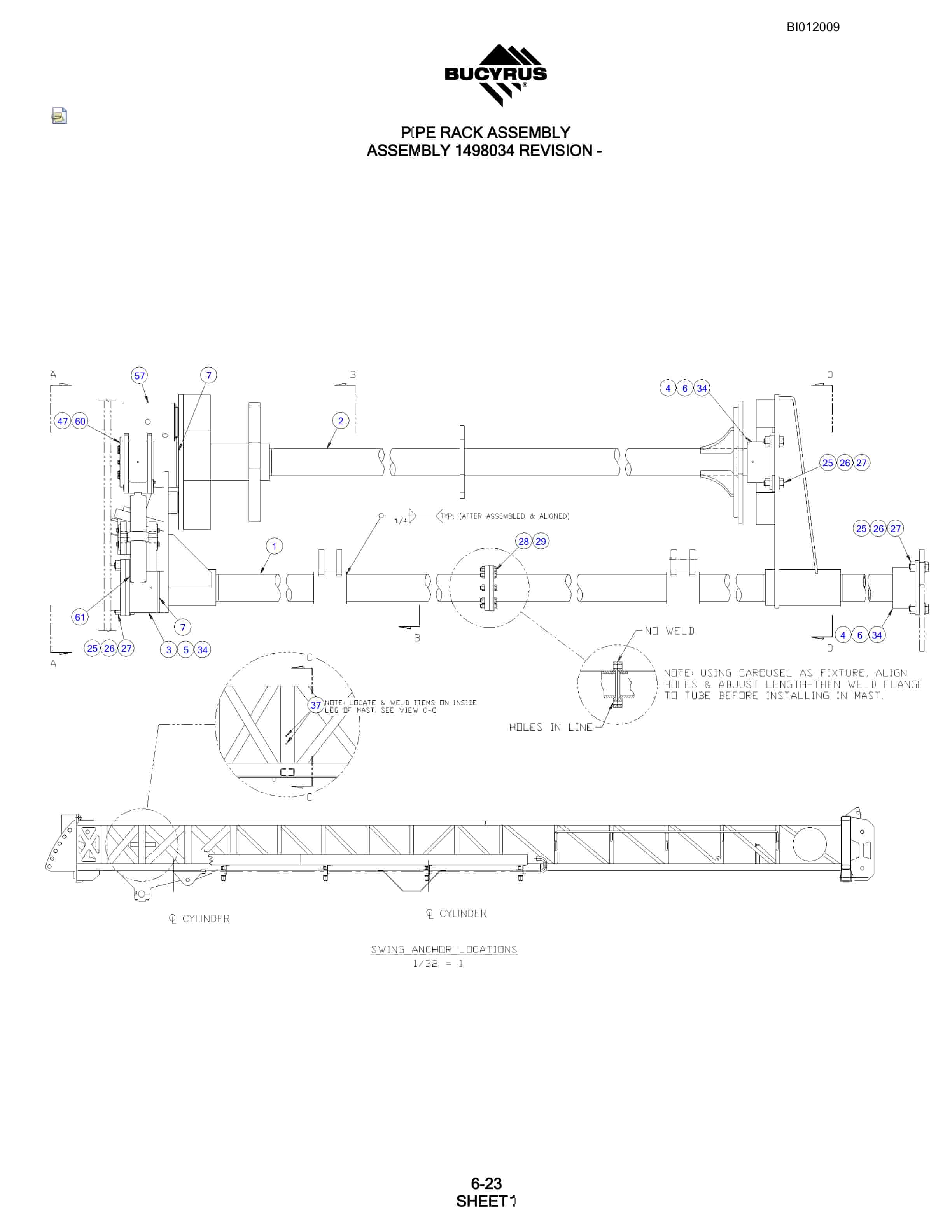 Bucyrus SKS-S Rotary Blasthole Drill Parts Manual BI012009-3