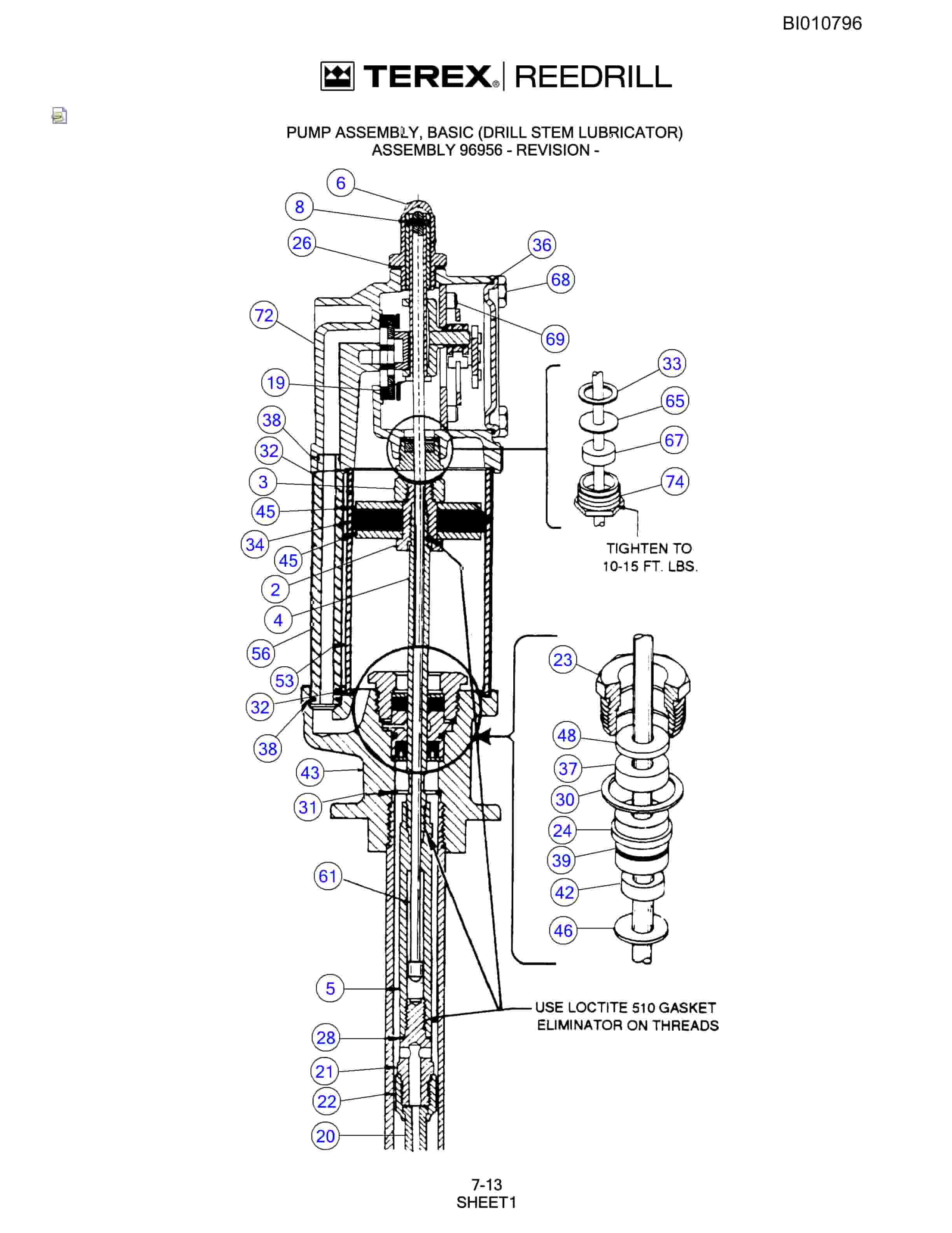 Bucyrus SKS-W Infinity Blasthole Drill Parts Catalog BI010796-5