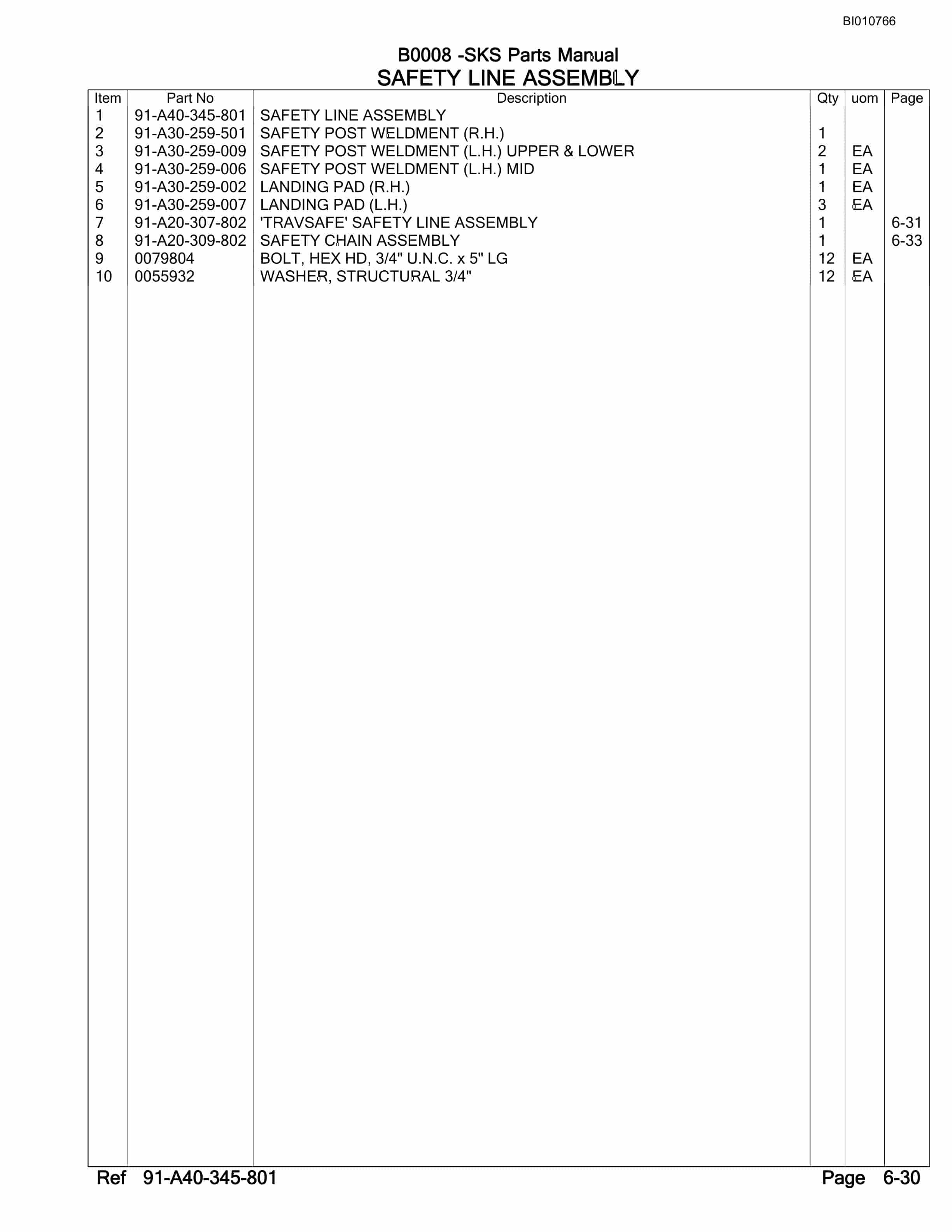 Bucyrus SKS-W Infinity Blasthole Drill Parts Manual BI010766-3